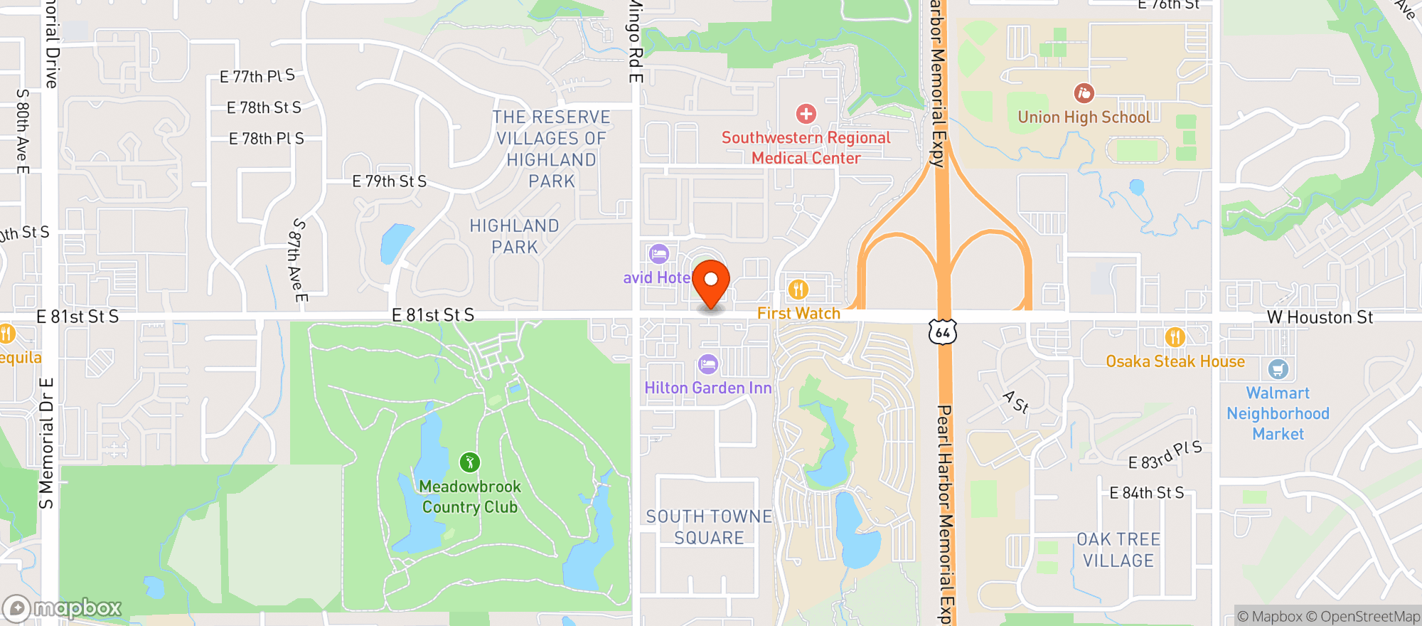 Map showing Grand Vin South - Tulsa