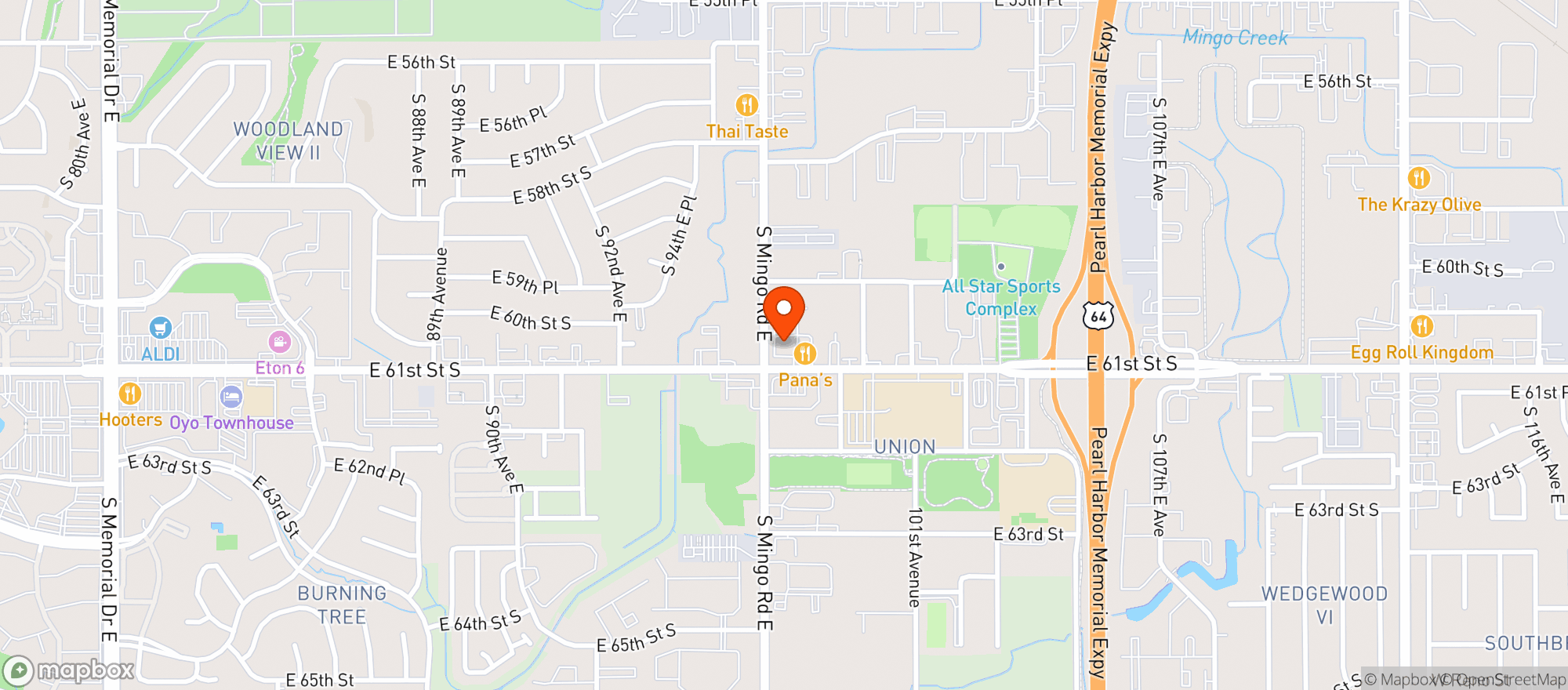 Map showing Thurstys Pub And Grub