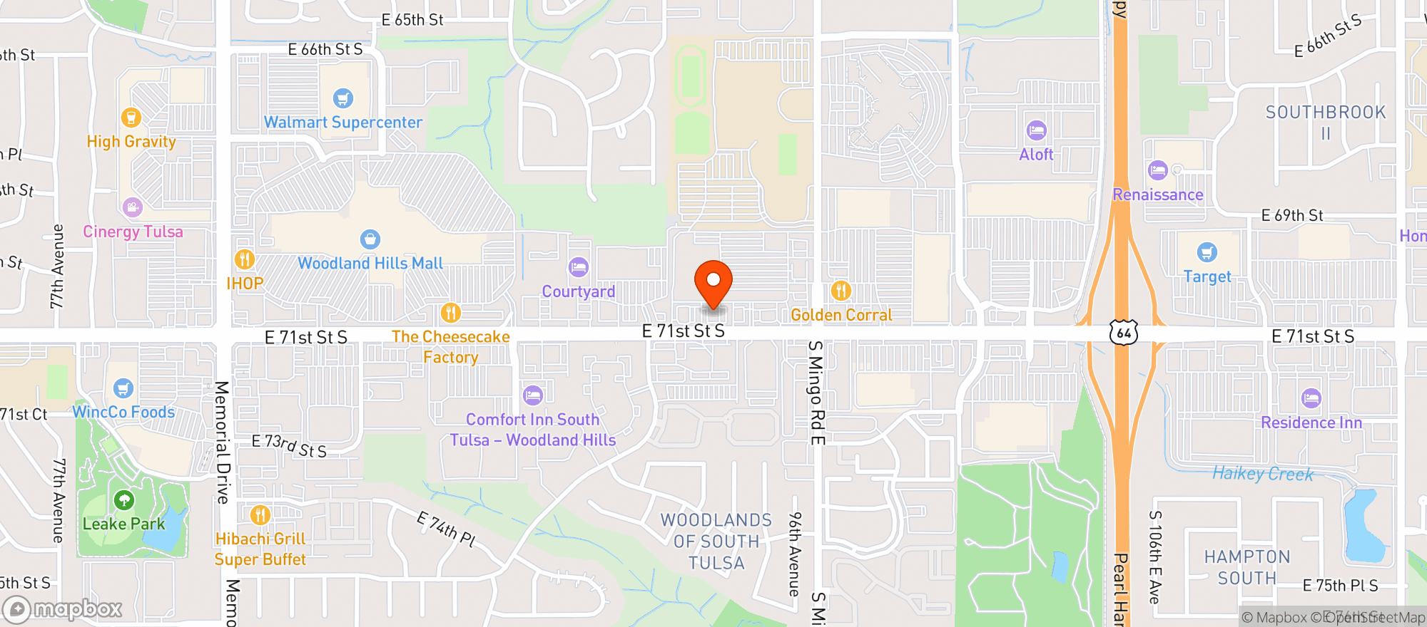 Map showing Bricktown Brewery