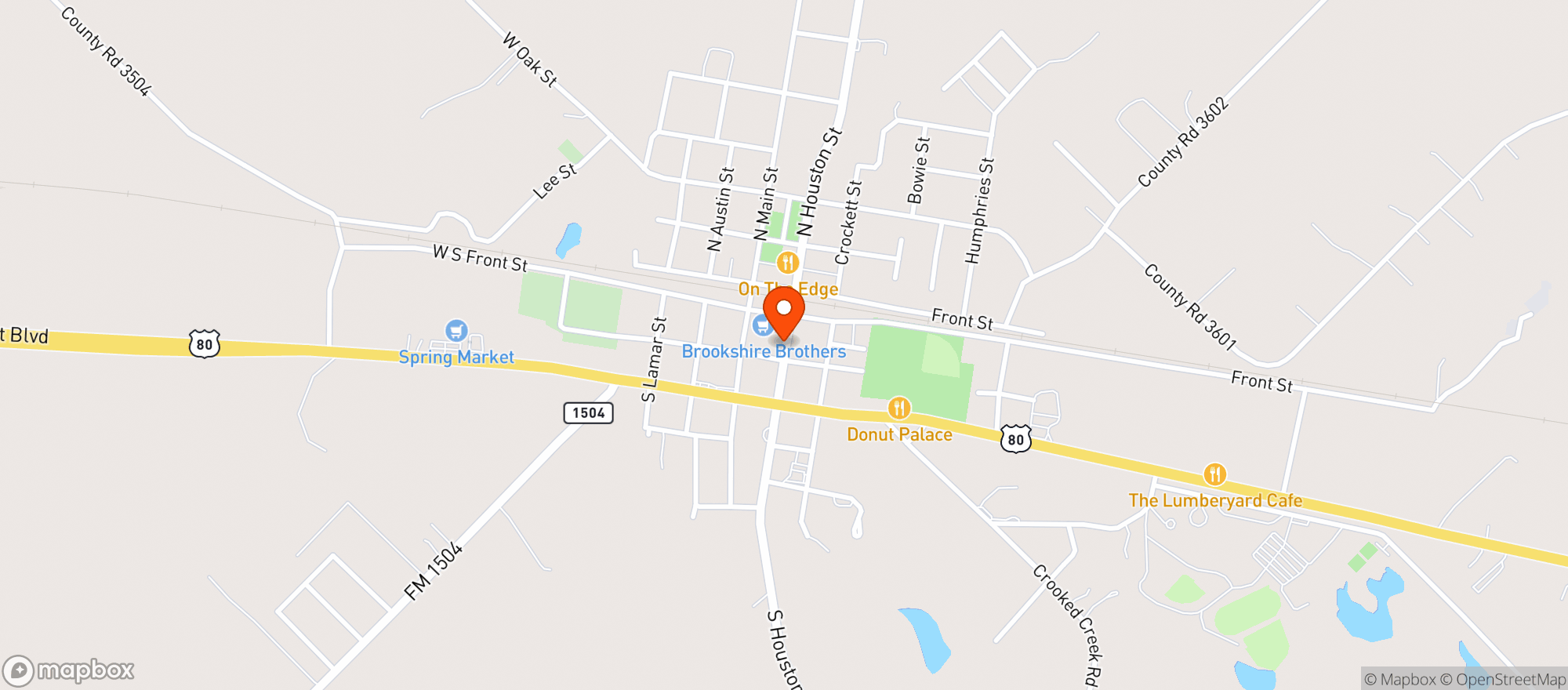 Map showing Brookshire Brothers Food & Pharmacy
