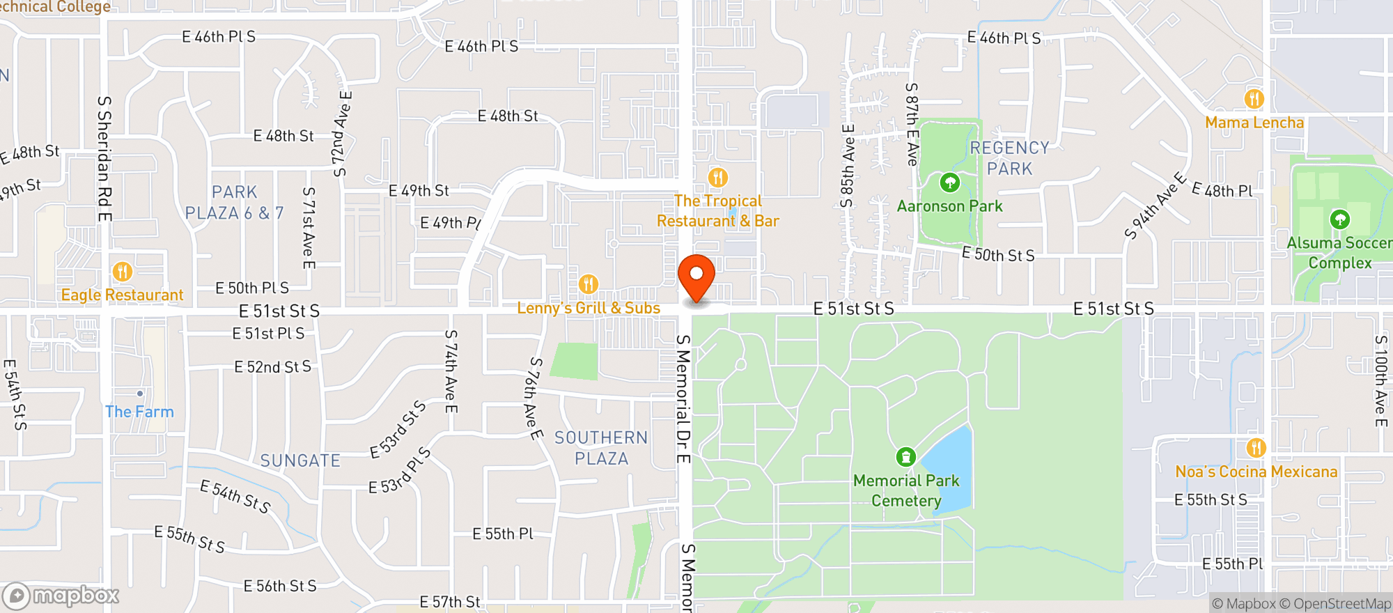 Map showing Ajax Liquor Emporium