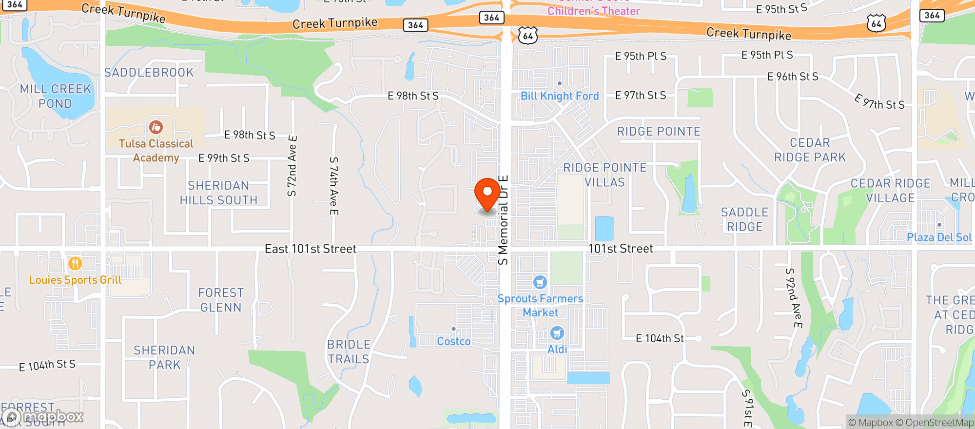 Map showing Parkhills South Liquor