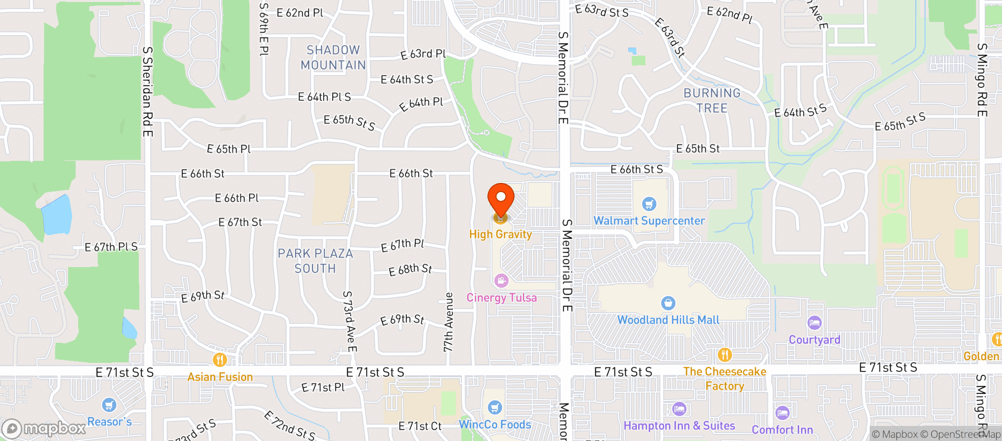 Map showing Loony Bin Comedy Club