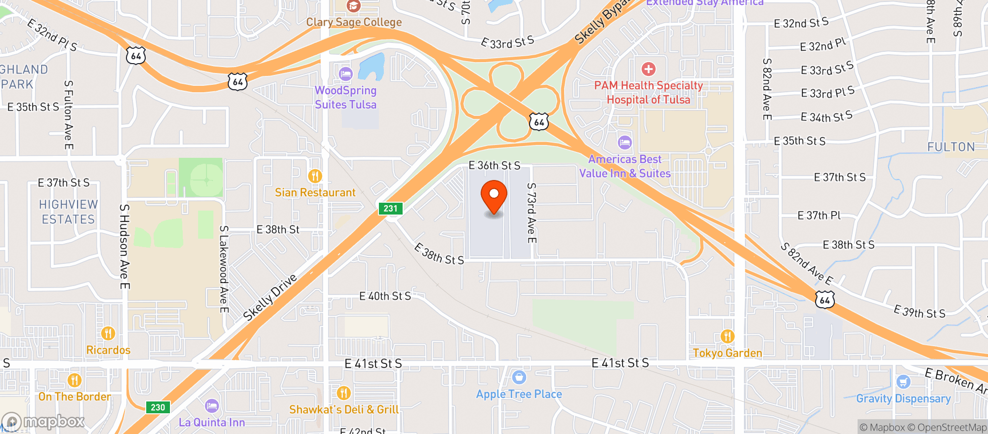 Map showing DOOR DASH