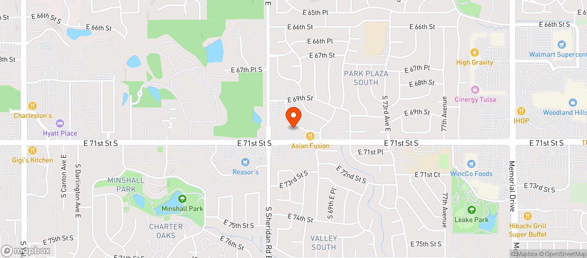Map showing Burton S Liquor Mart - Tulsa