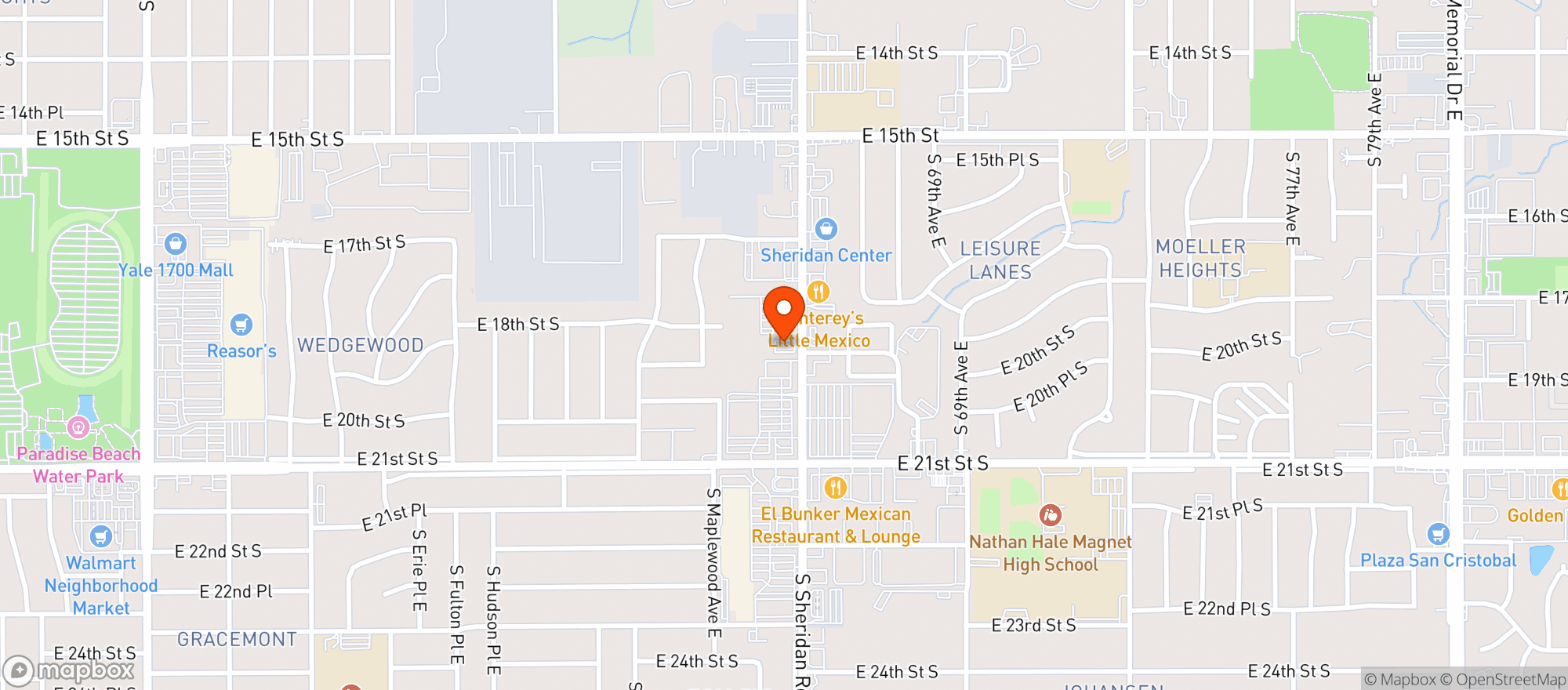 Map showing Lady Godiva S-tulsa (18th & Sherida