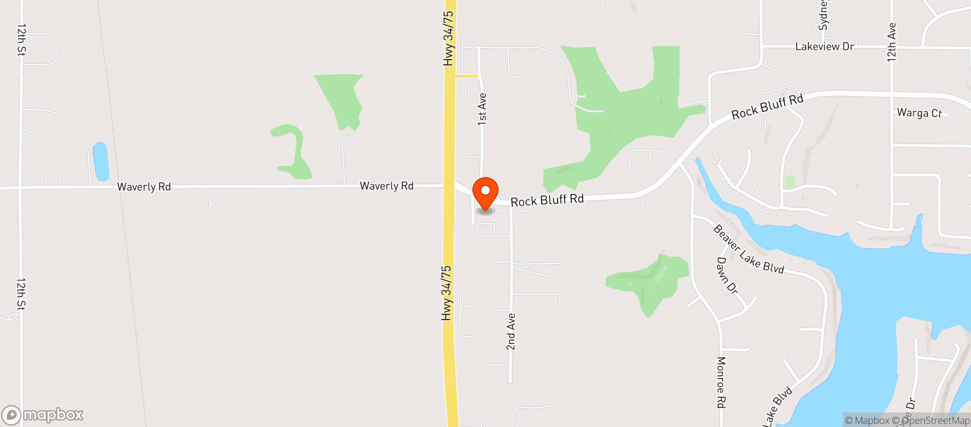 Map showing Beaver Lake Beer  Wine & Spirt