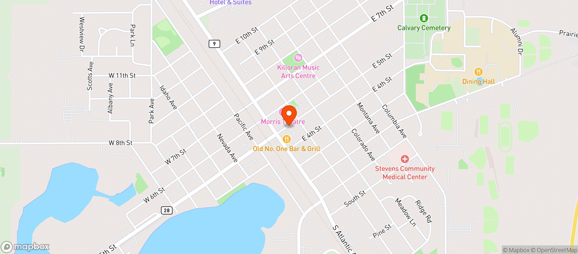 Map showing Morris Municipal Liquor