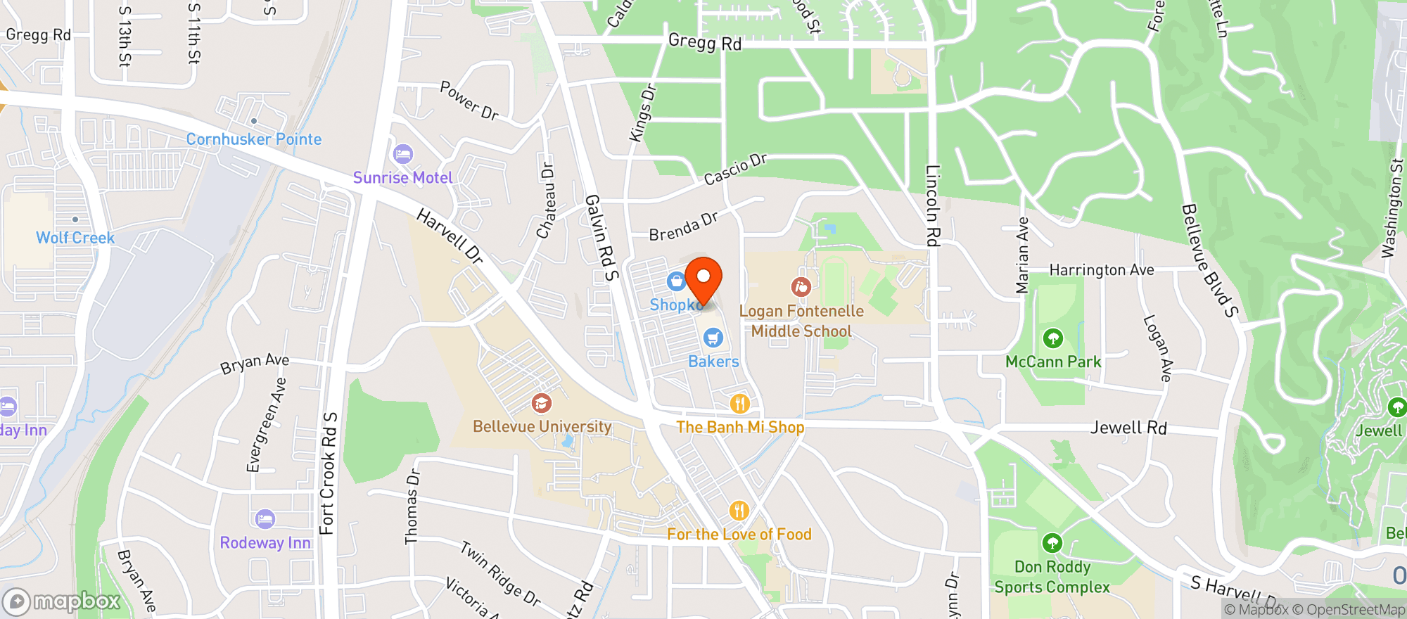 Map showing Pat & Wally S>clsd