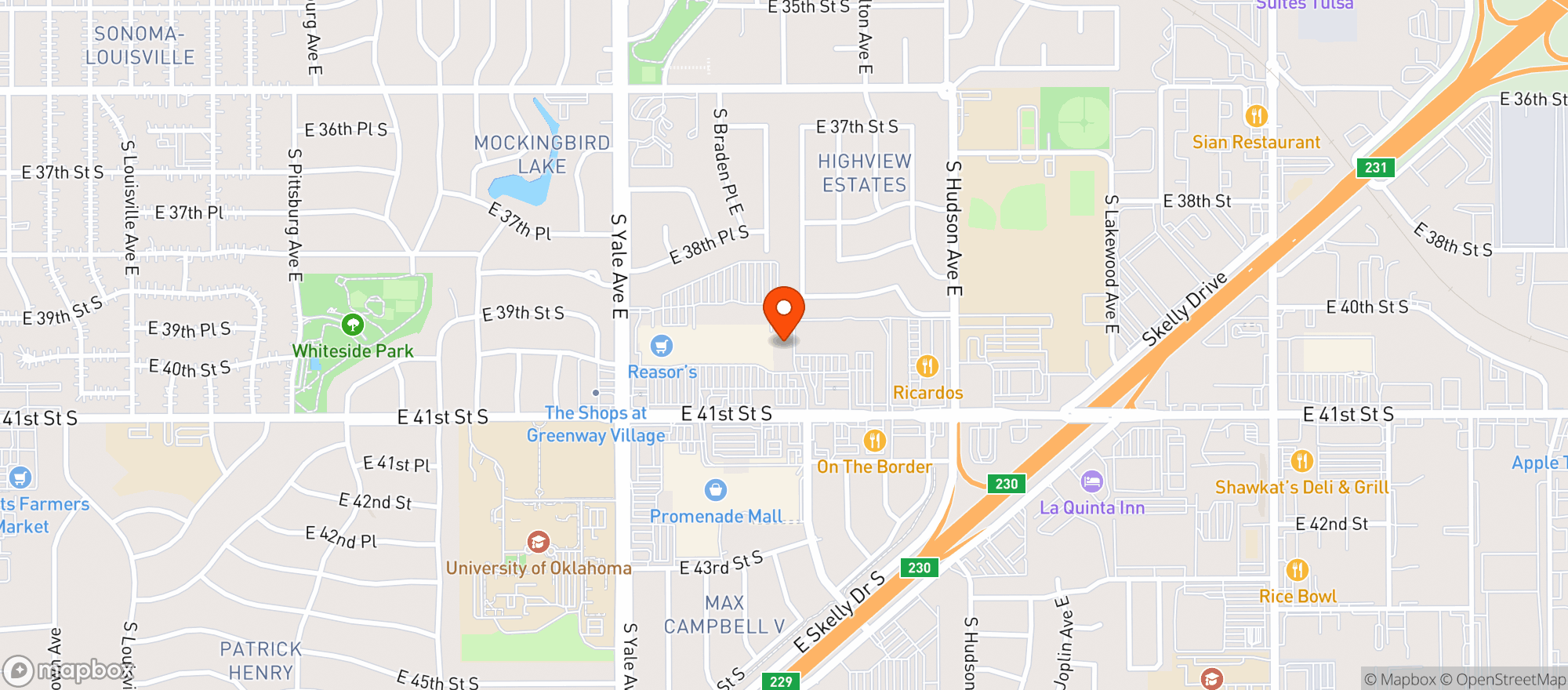 Map showing Amc Southroads 20 #143