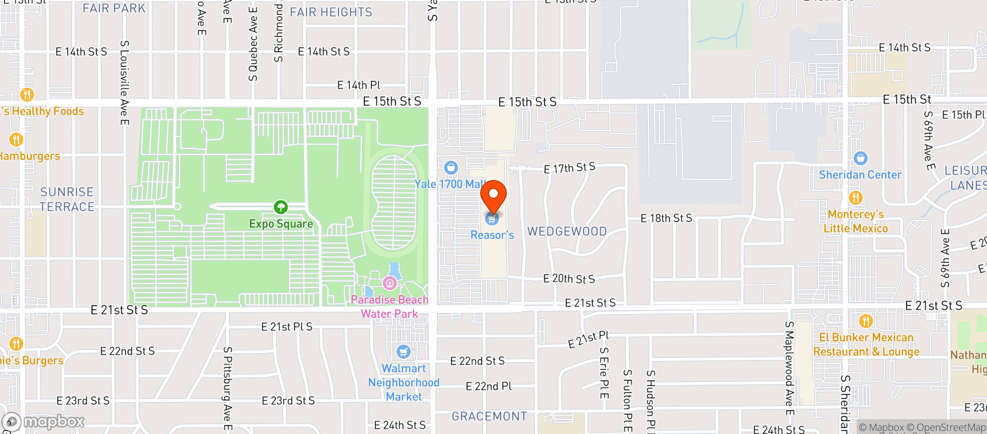 Map showing Reasors Foods #916