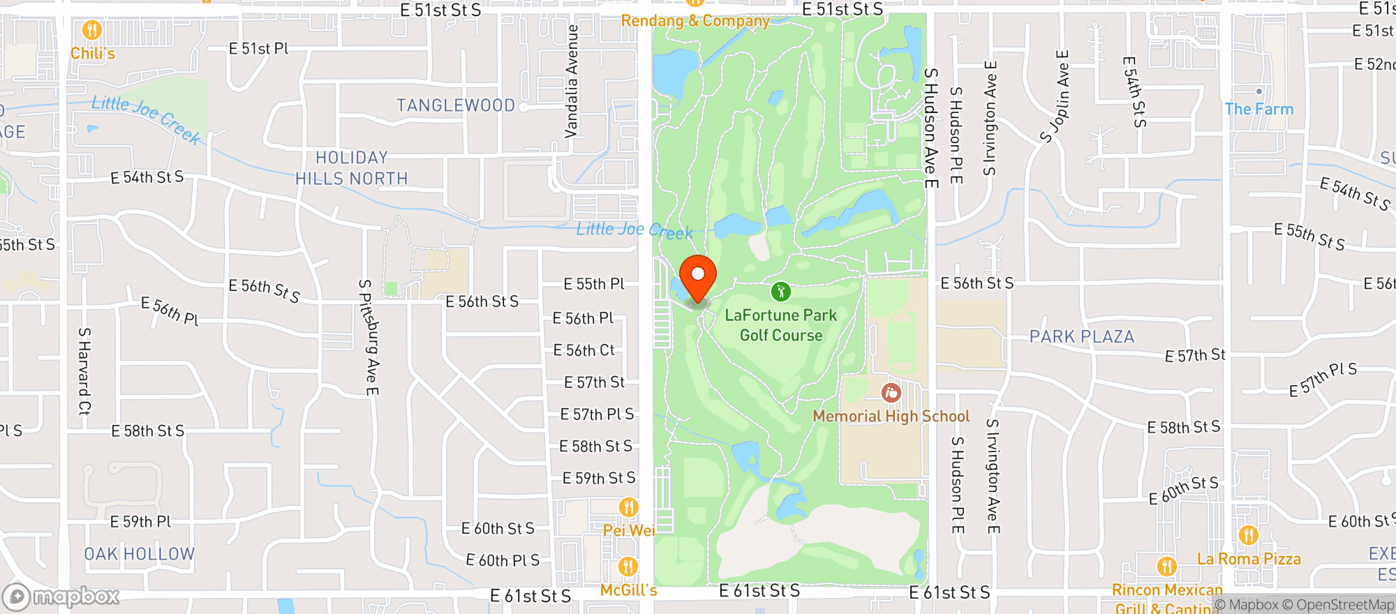 Map showing Lafortune Clubhouse Grill