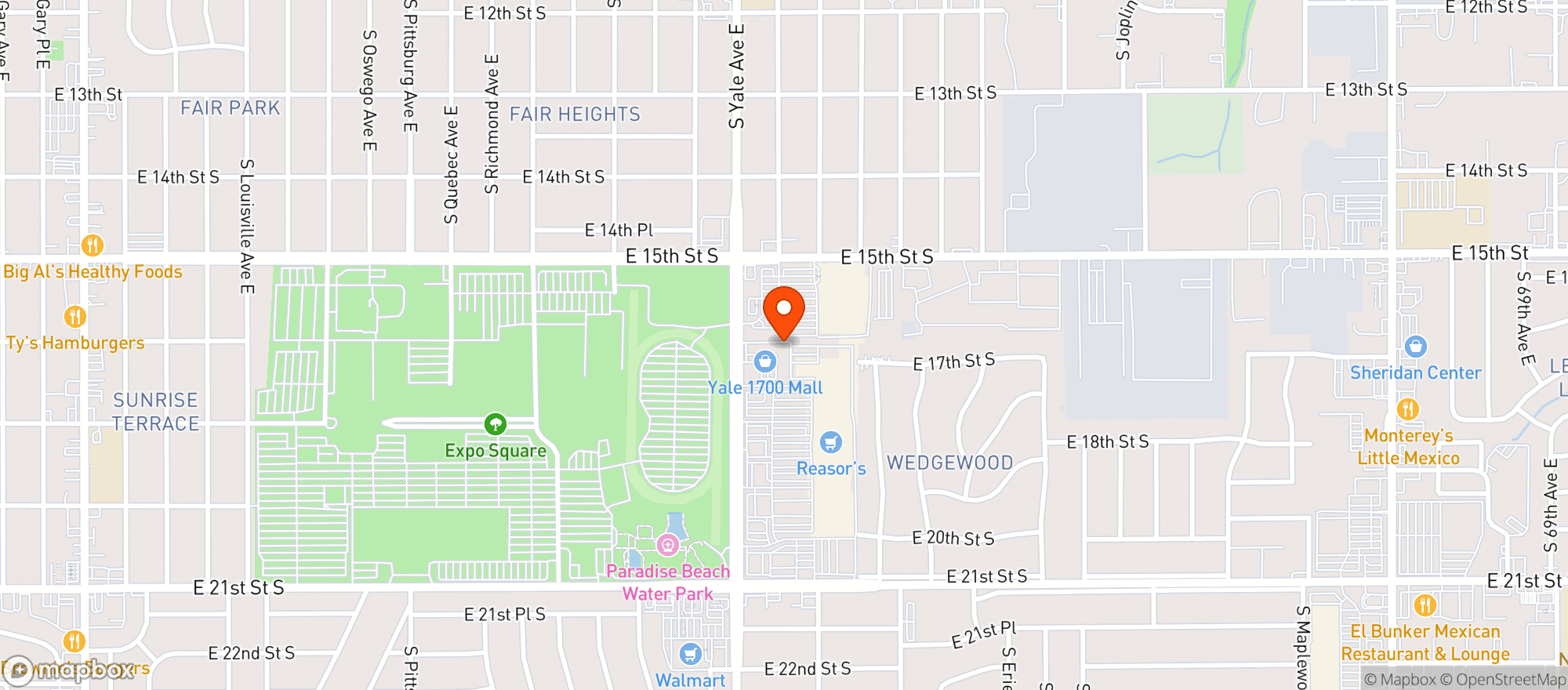 Map showing Collins Midtown Liquor - Tulsa