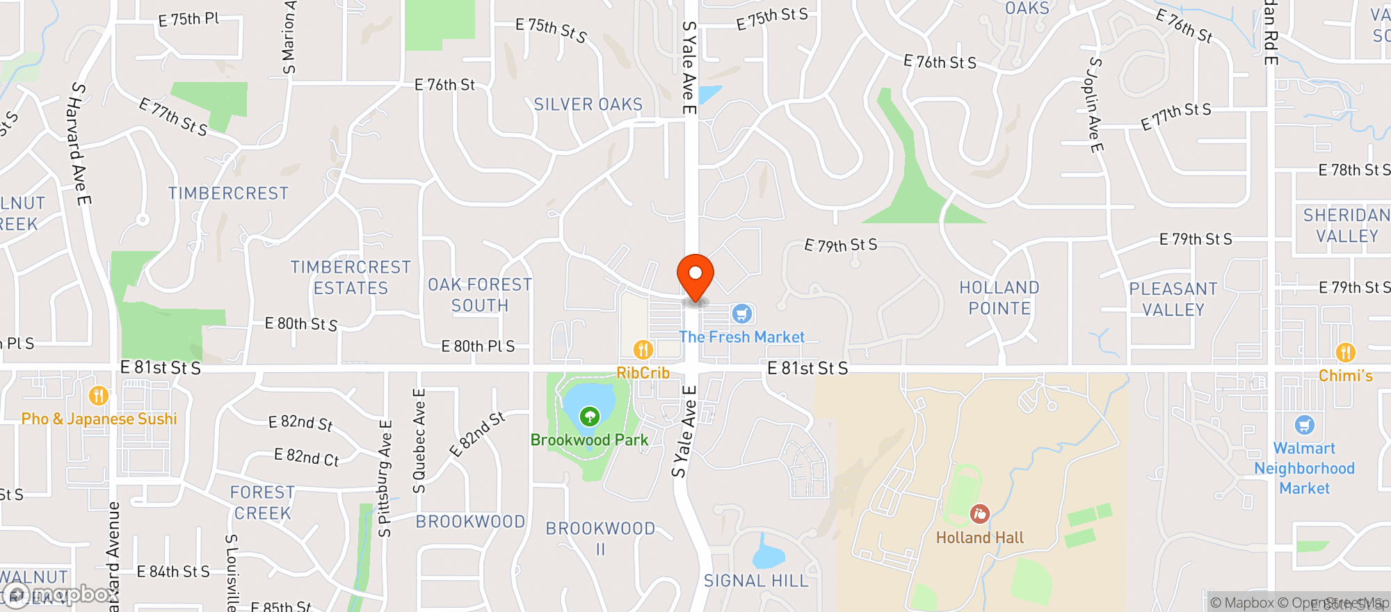 Map showing THE FRESH MARKET (TULSA)