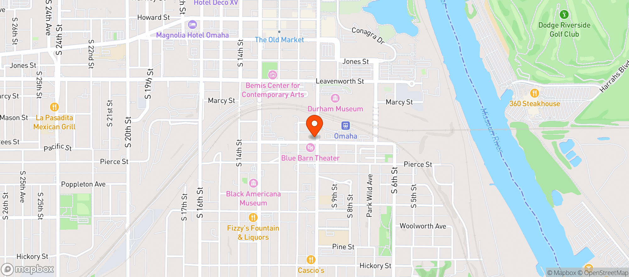 Map showing Sips On 10th
