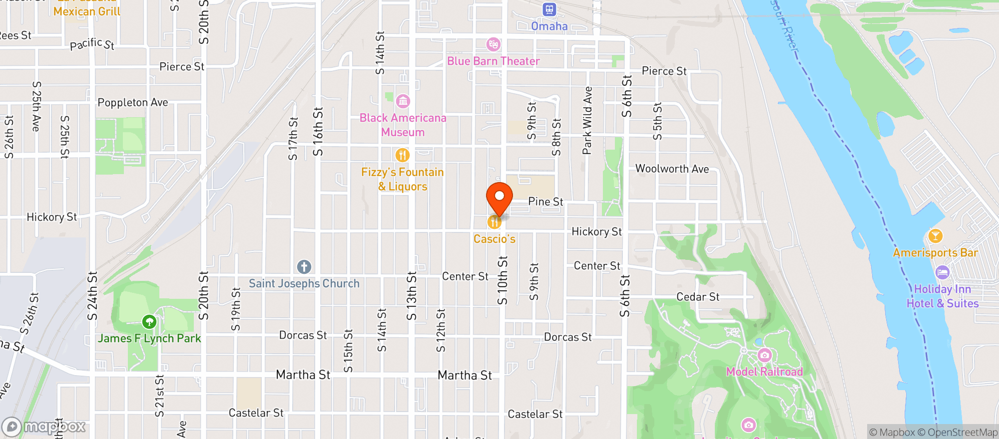 Map showing Cascio S Steak House