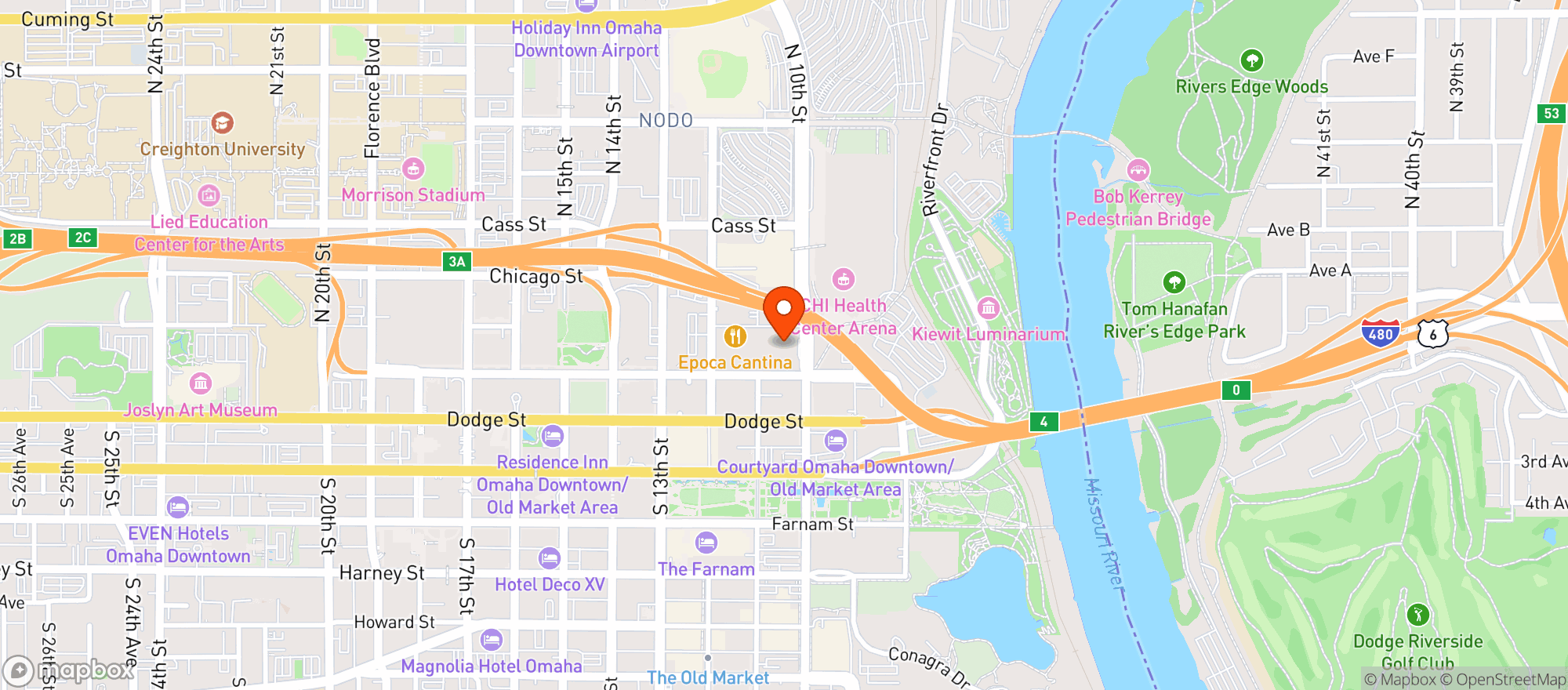 Map showing Marriott Hotels & Resorts