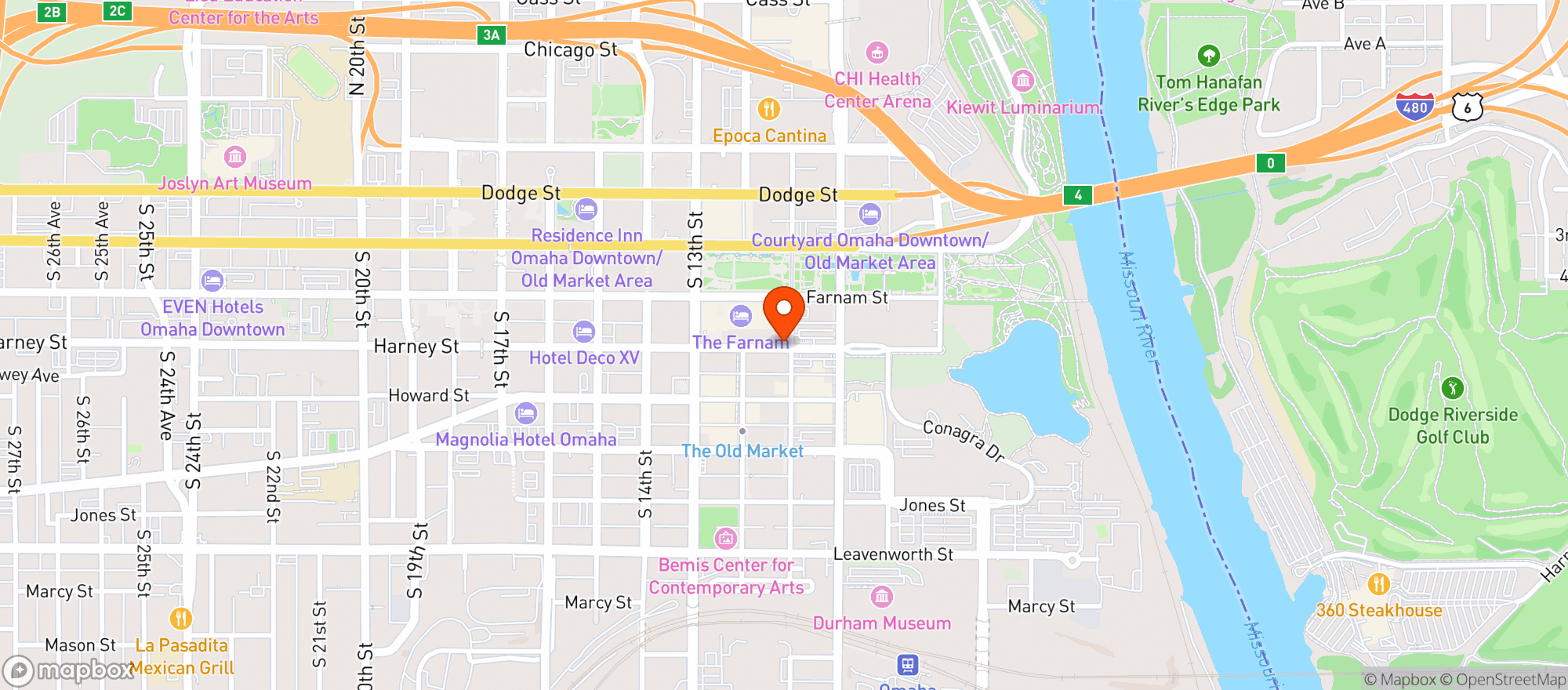 Map showing T. Henery's Pub