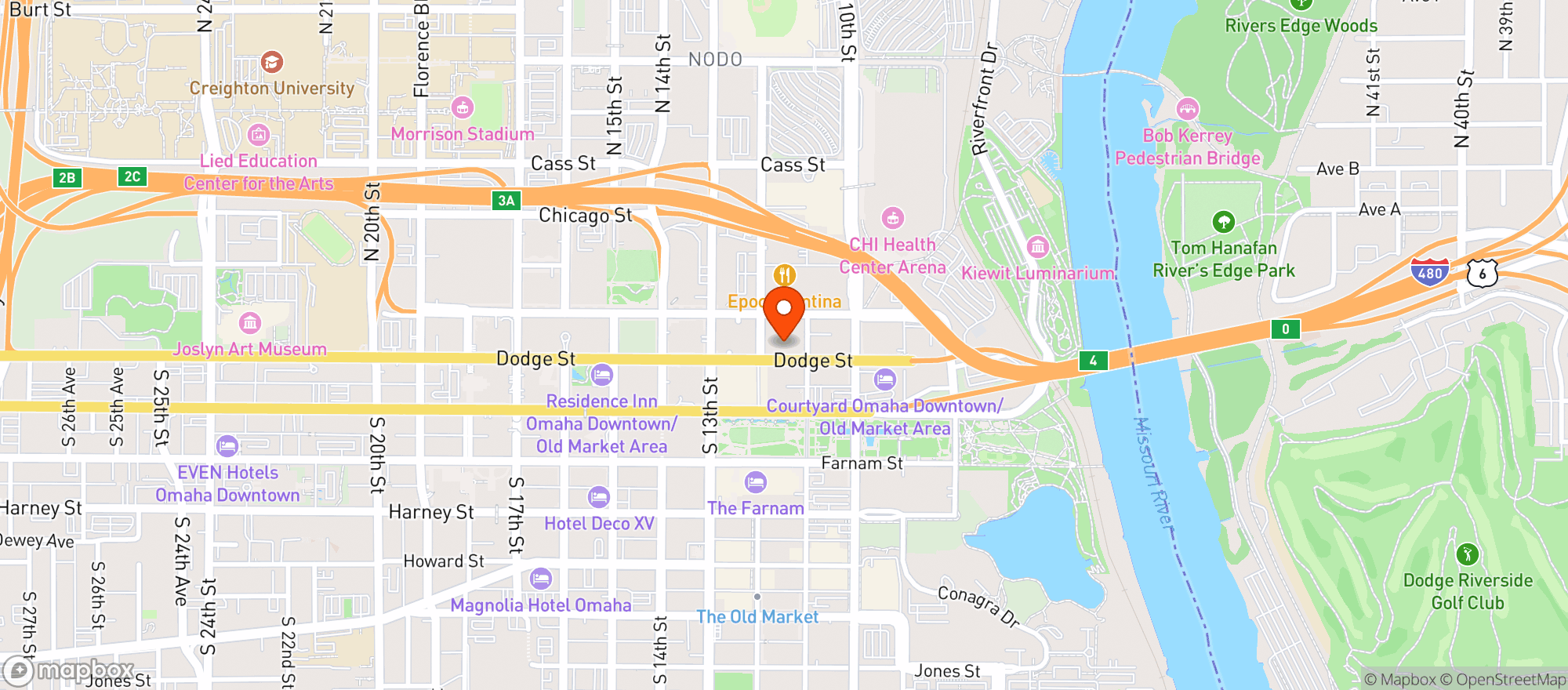 Map showing Steelhouse Omaha