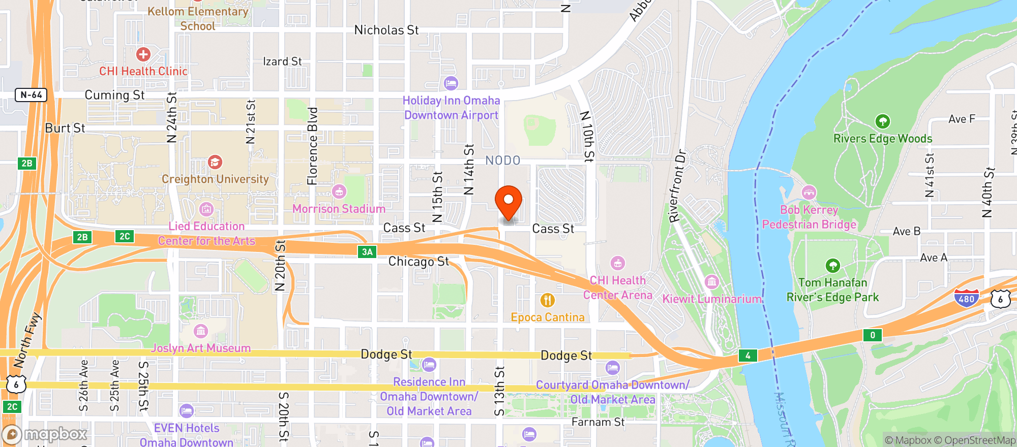 Map showing Old Mattress Factory Bar