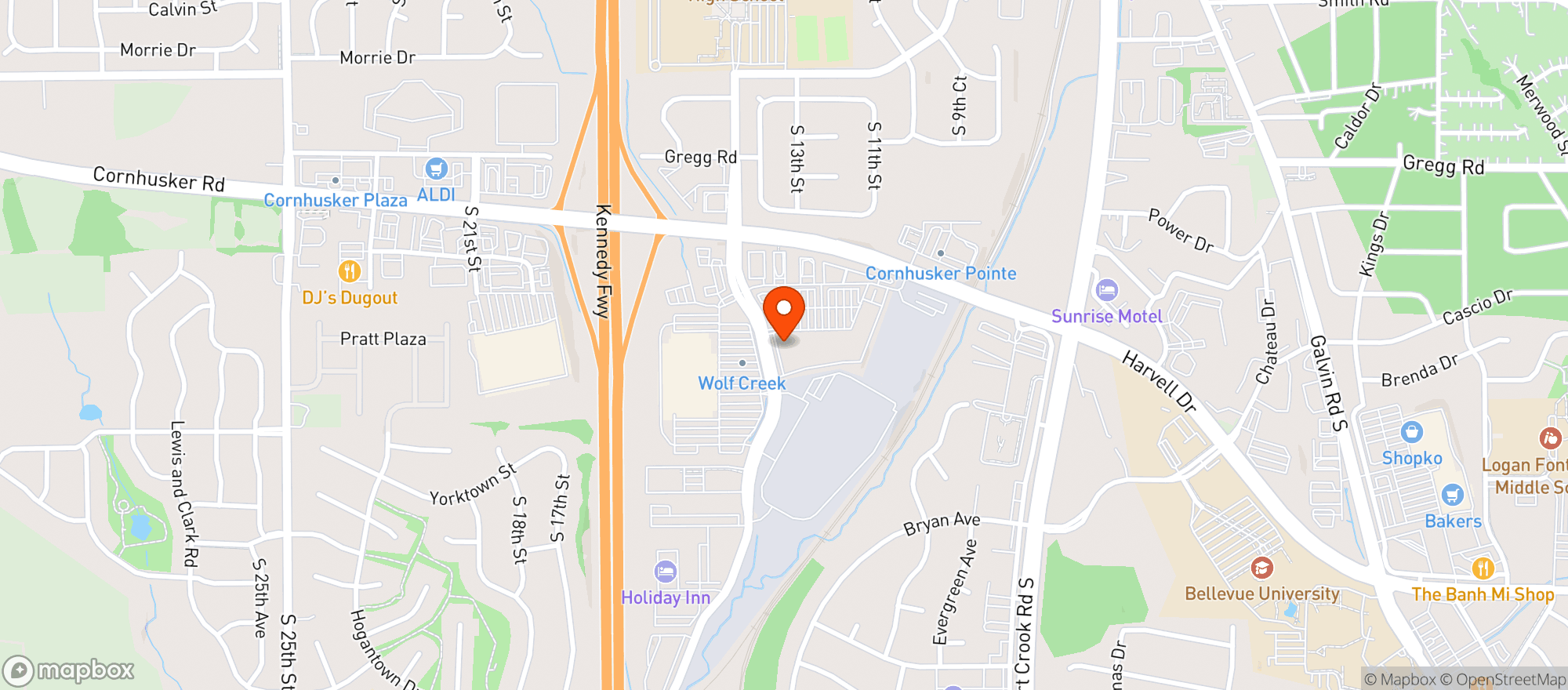 Map showing Buffalo Wild Wings Gril #67
