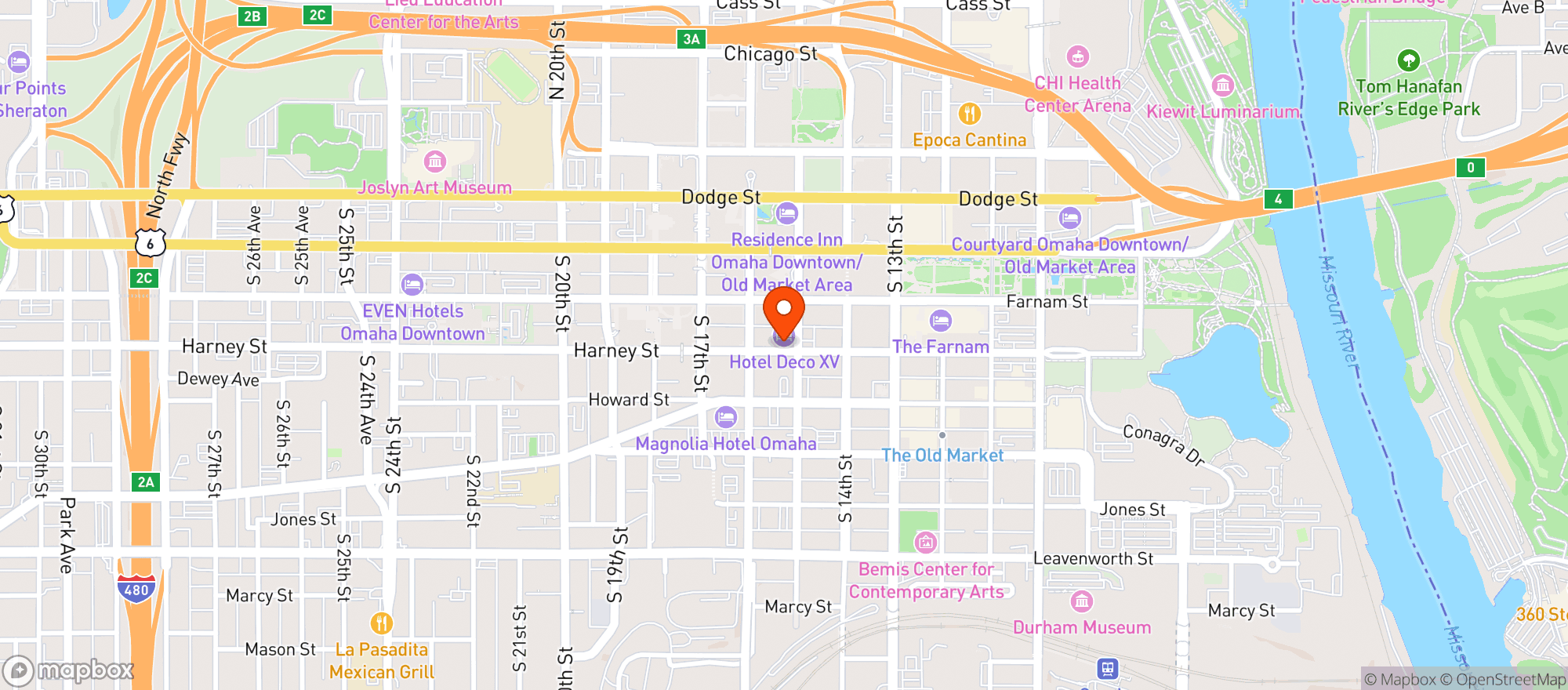 Map showing Hotel Deco