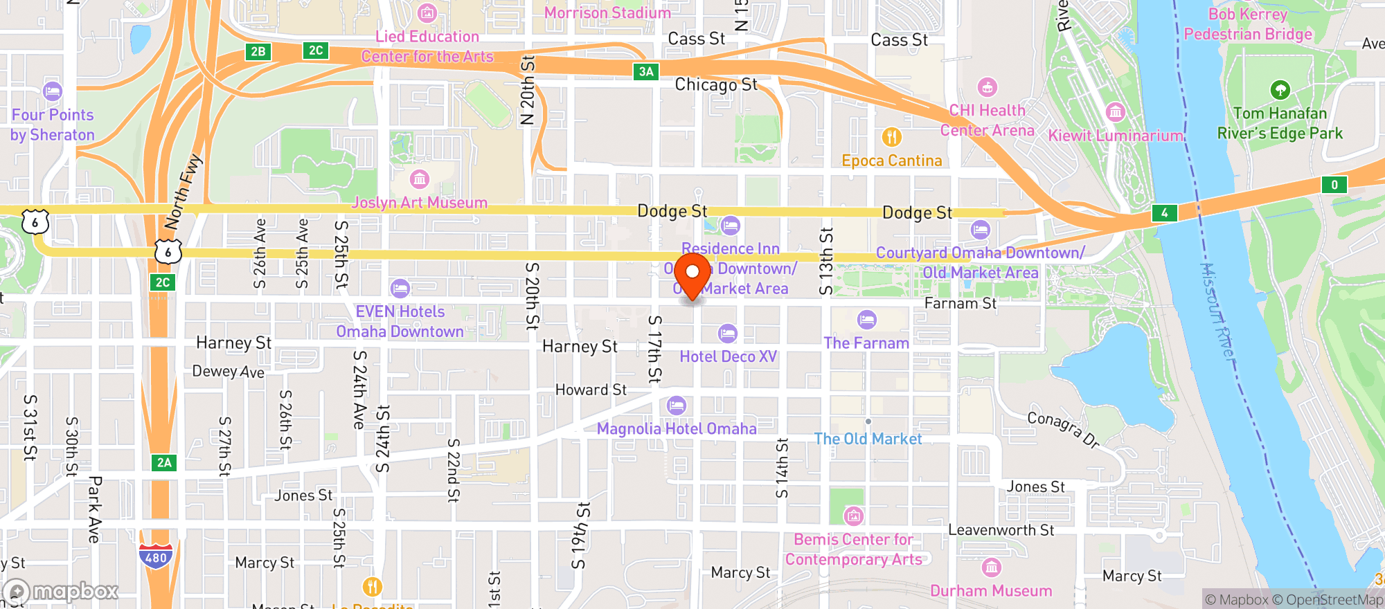 Map showing Green Room