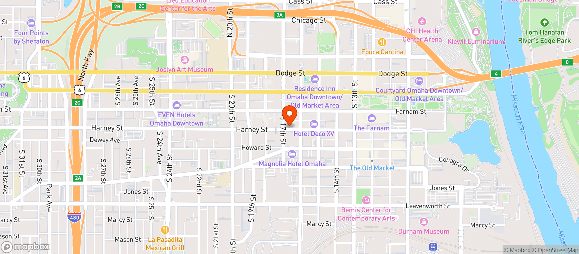 Map showing Backline Improv Theatre