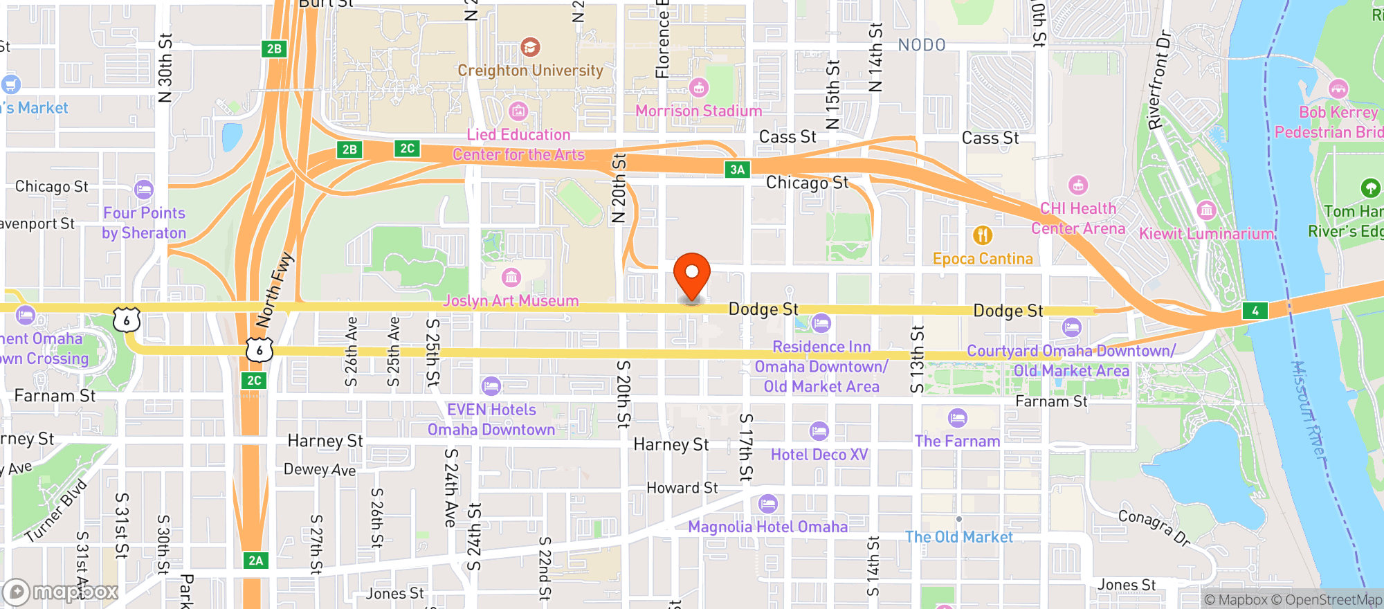 Map showing Hotel Indigo