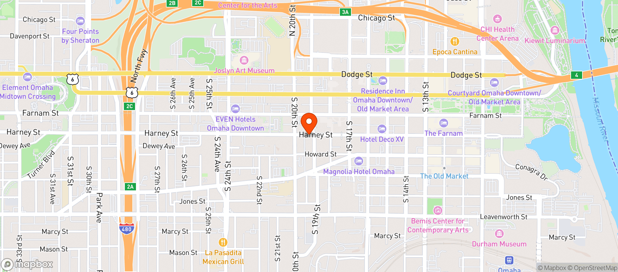 Map showing The Verdict Bar & Grill