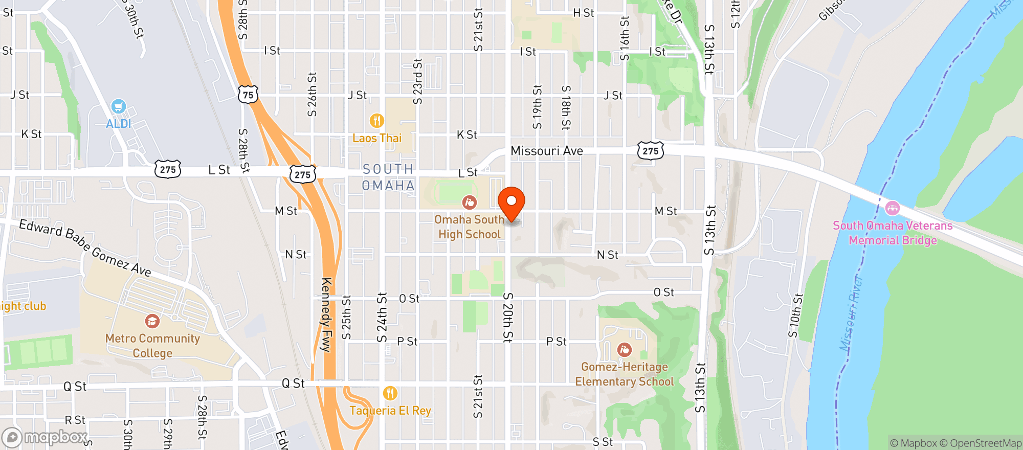 Map showing Crystal Beverage Mart
