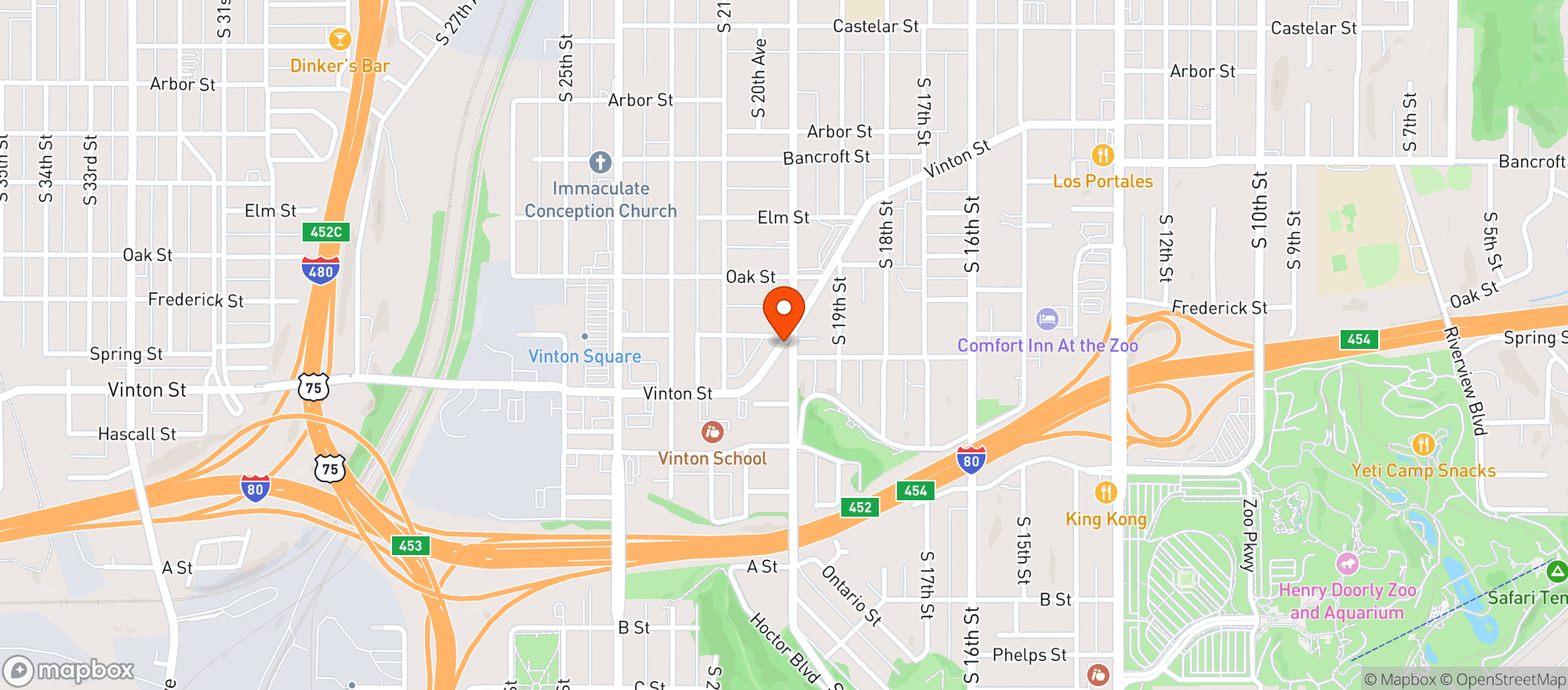 Map showing Southside Market & Spirits