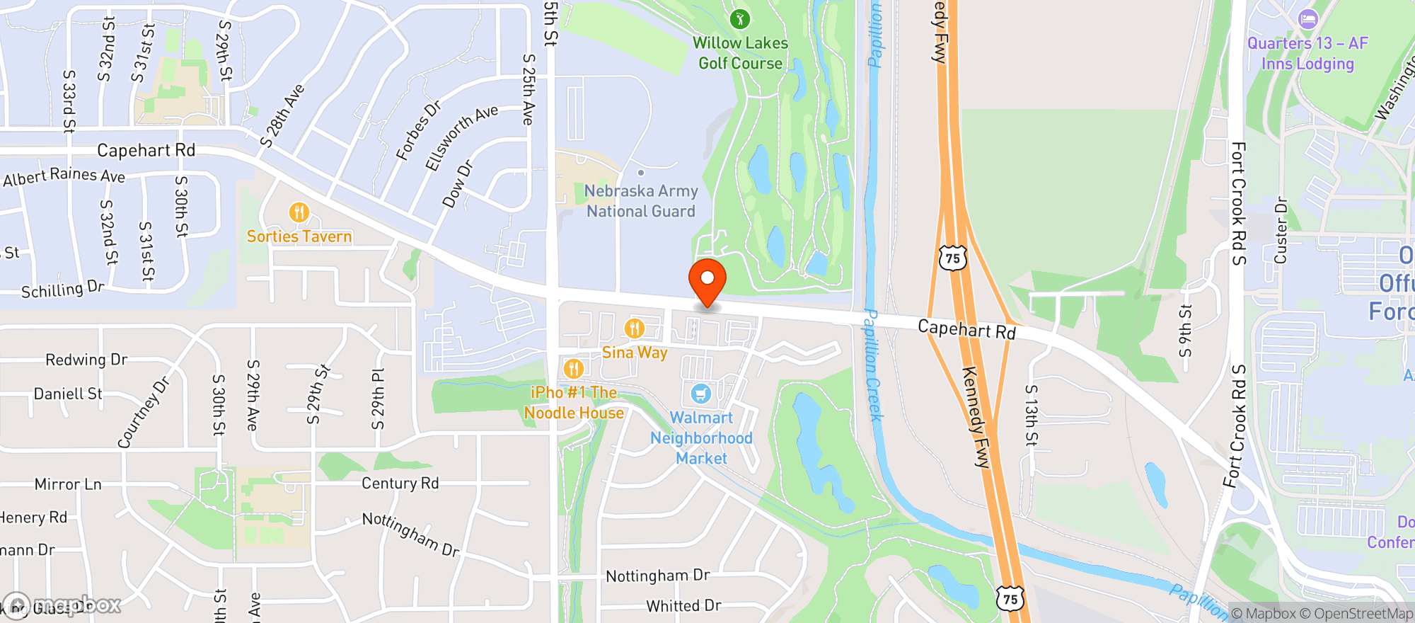 Map showing Kwik Shop