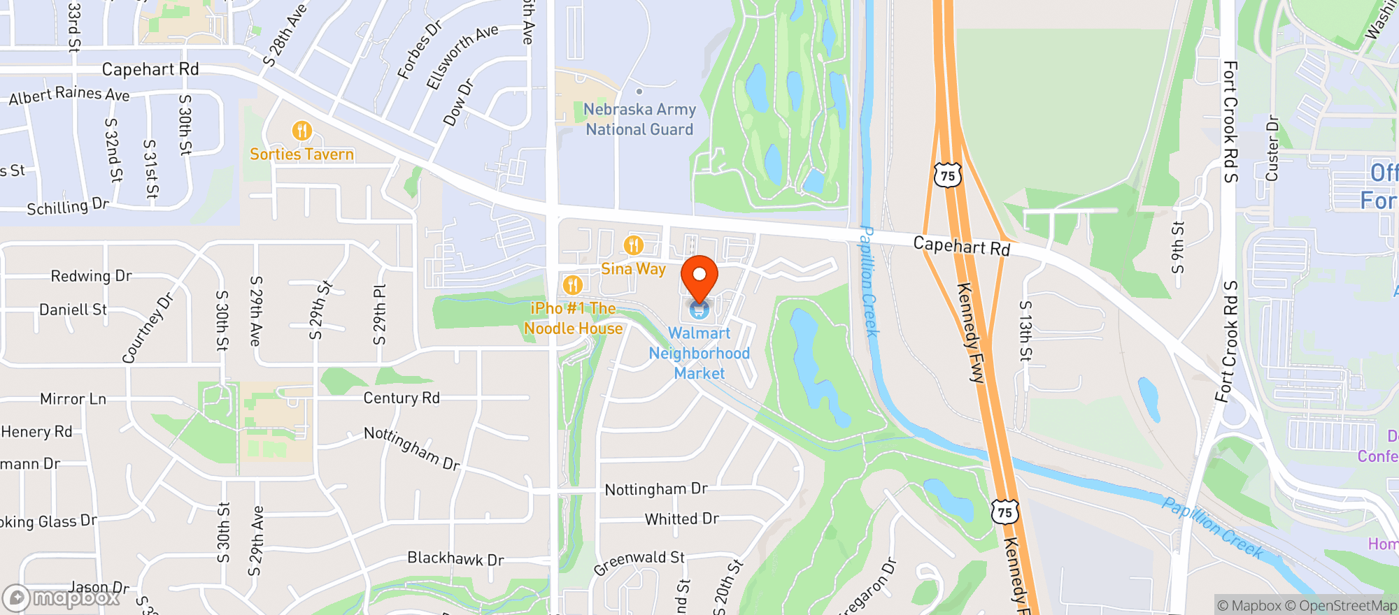 Map showing Walmart Neighborhood Mkt