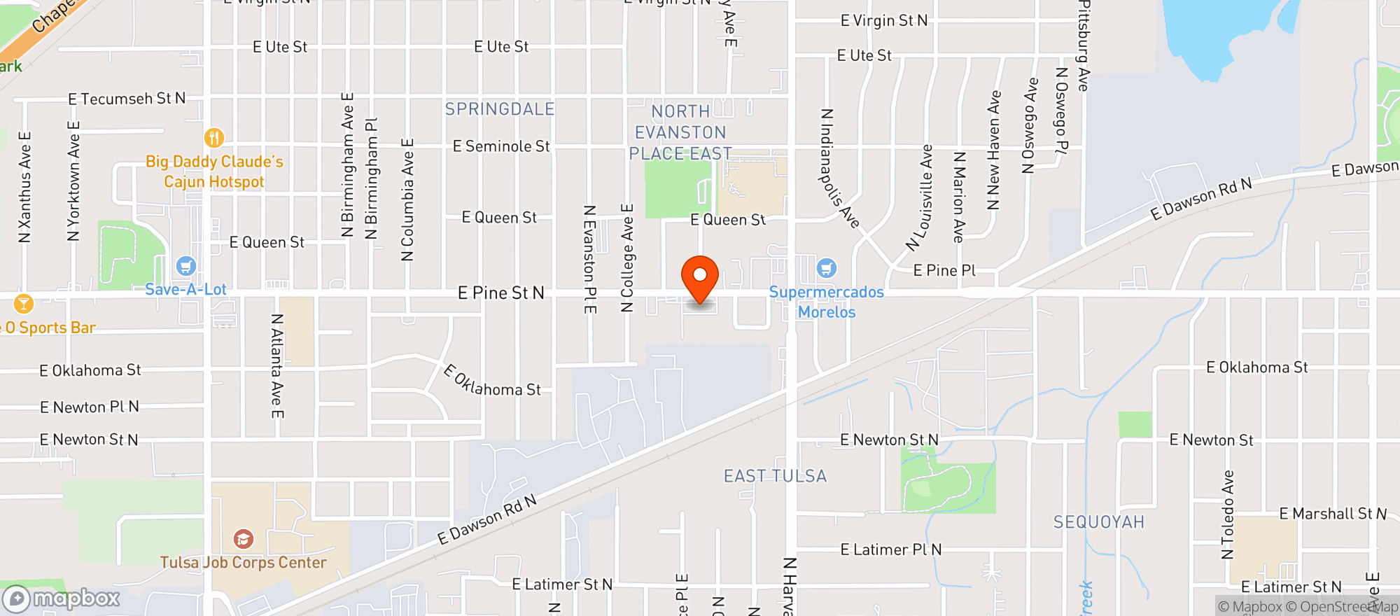 Map showing Pine & Harvard Discount Liquor & Wi