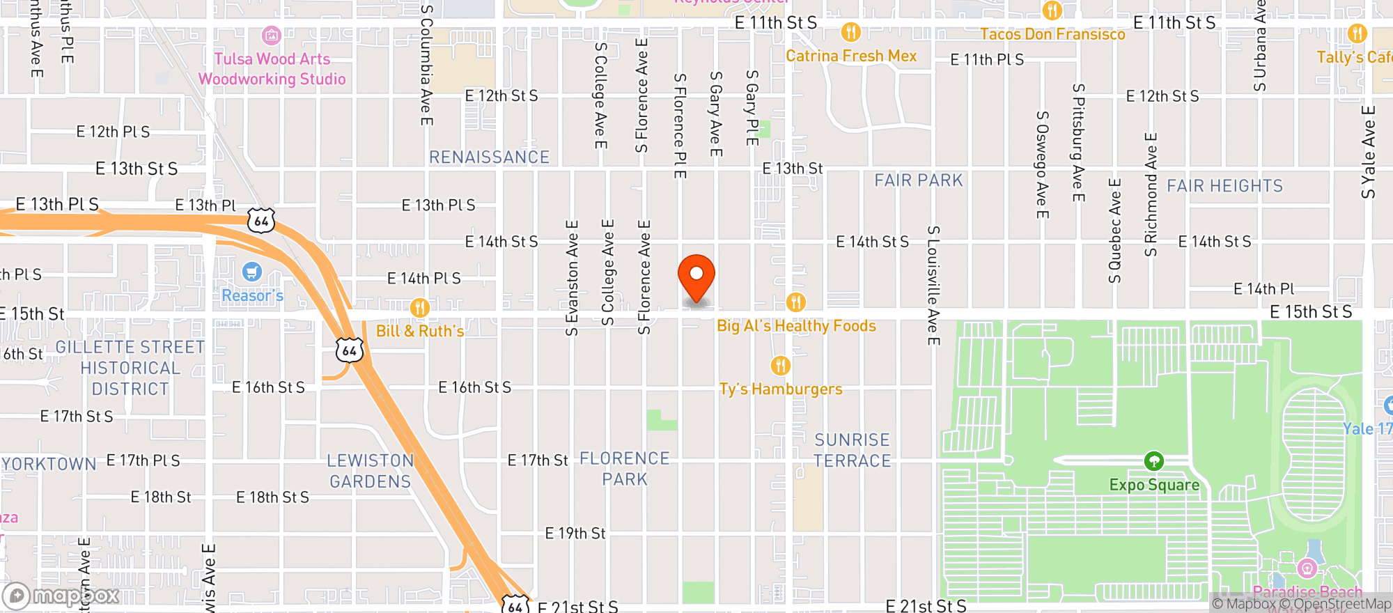 Map showing Bird's Liquor Store - Tulsa