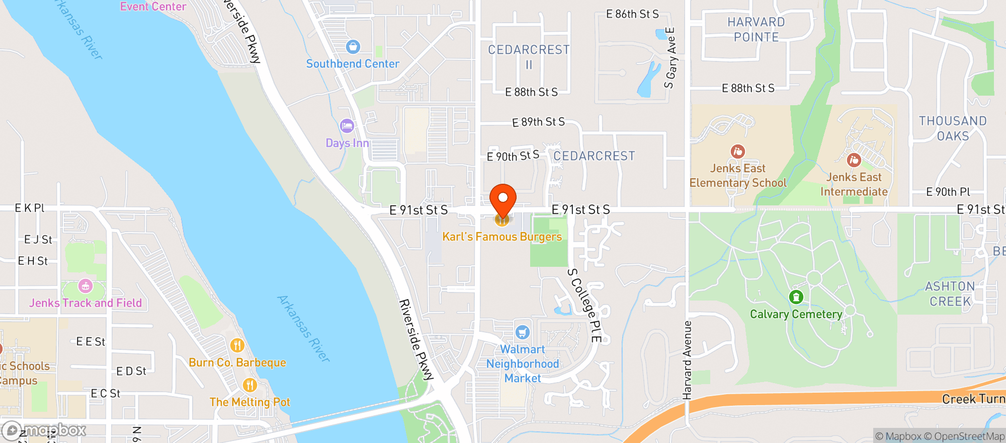 Map showing B&B LIQUOR SOUTH S