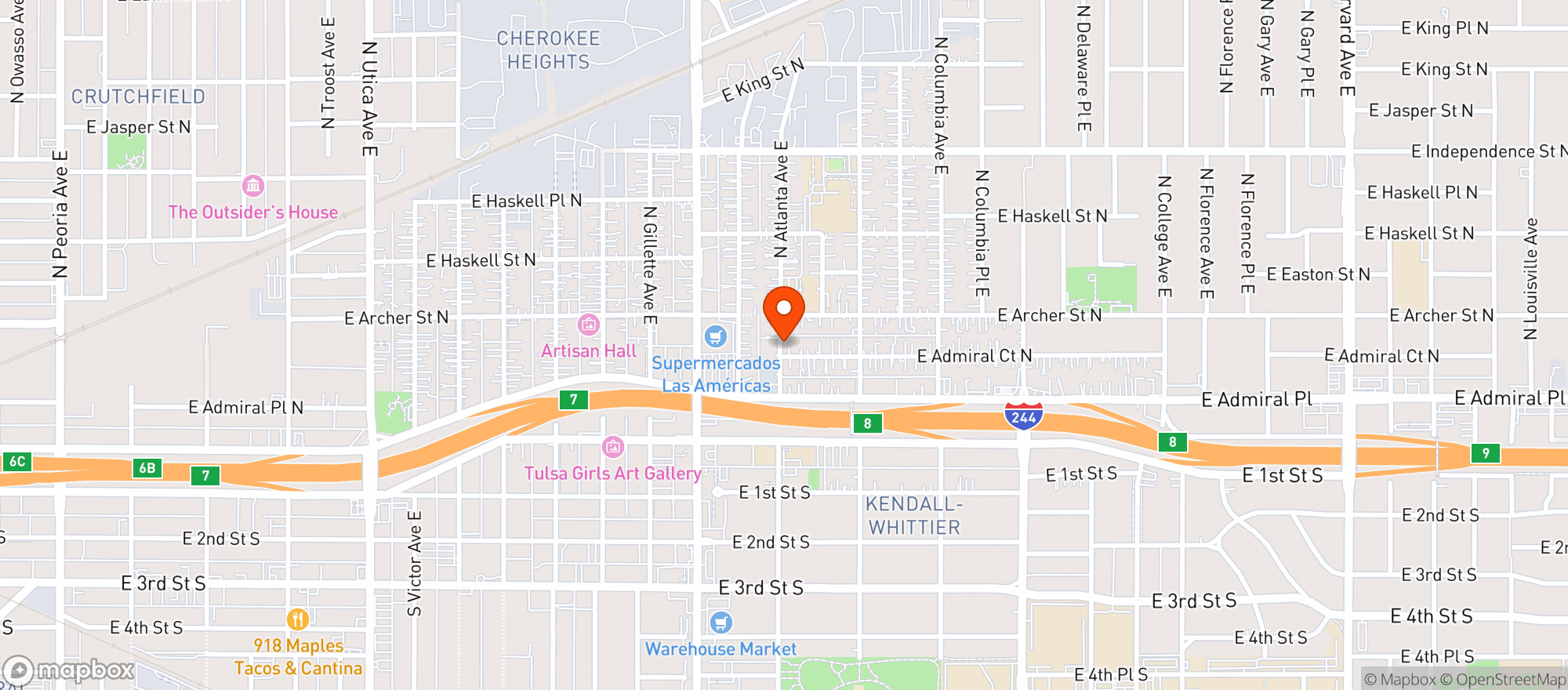 Map showing Whittier Bar