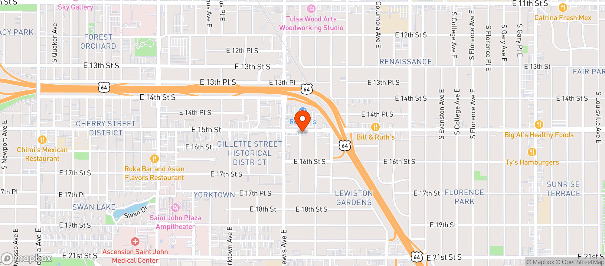 Map showing Wine And Spirits Barn - Tulsa