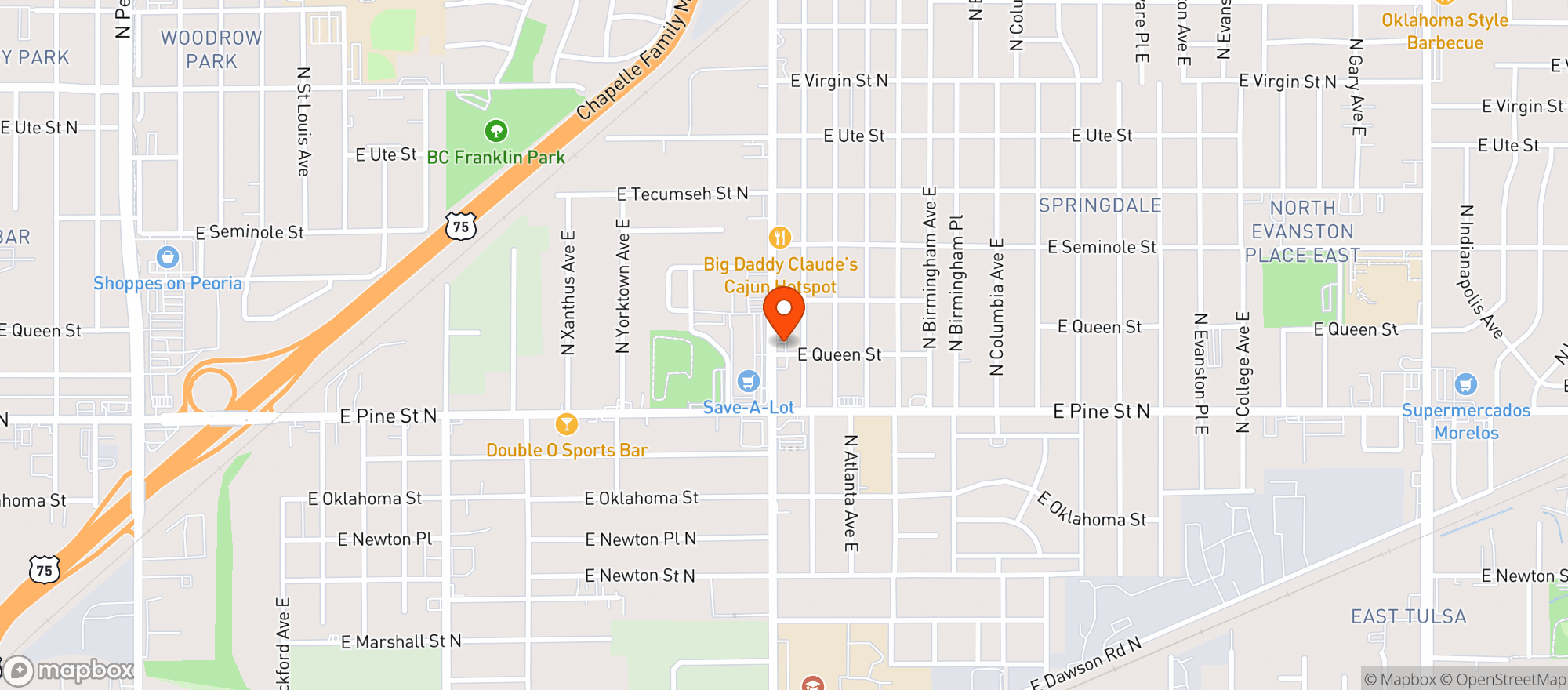 Map showing Hard Flips Smoke Shop - Lewis