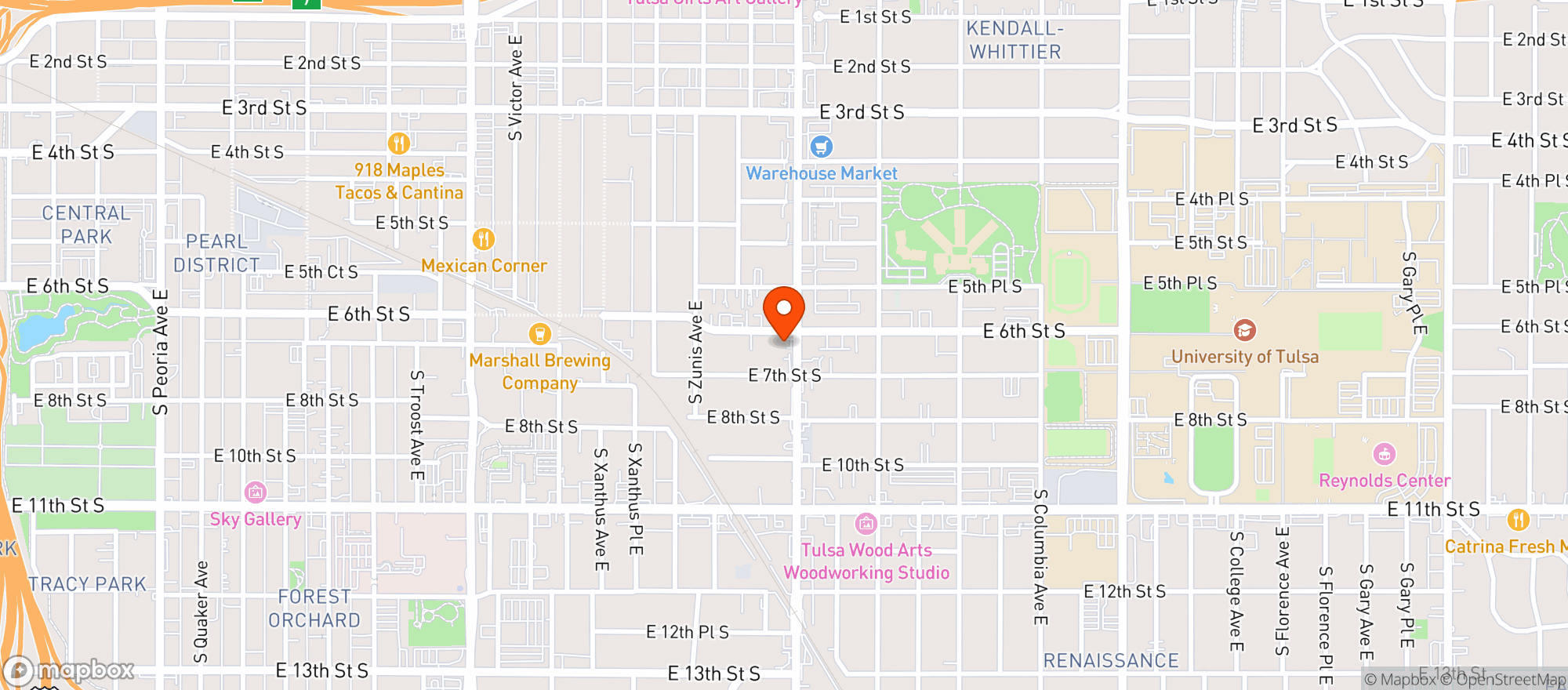 Map showing The Pump Bar- Tulsa