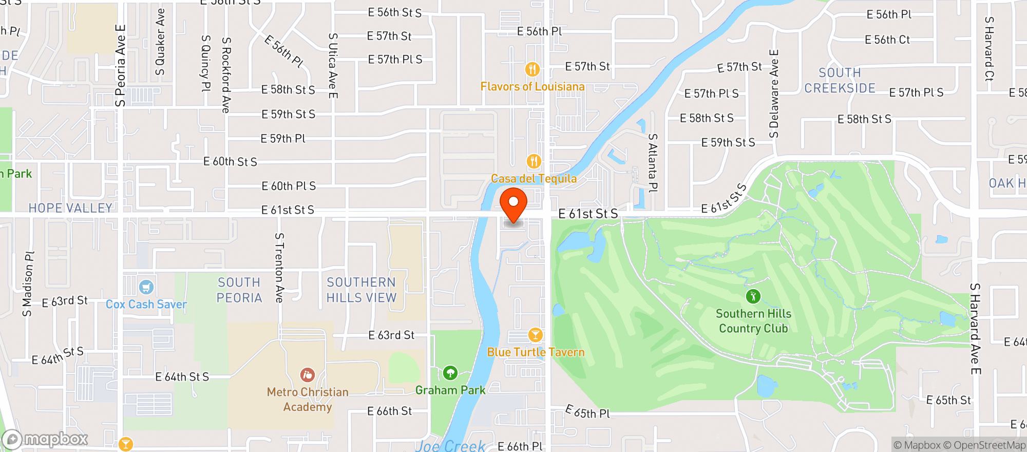 Map showing Xo Liquor-61st-tulsa