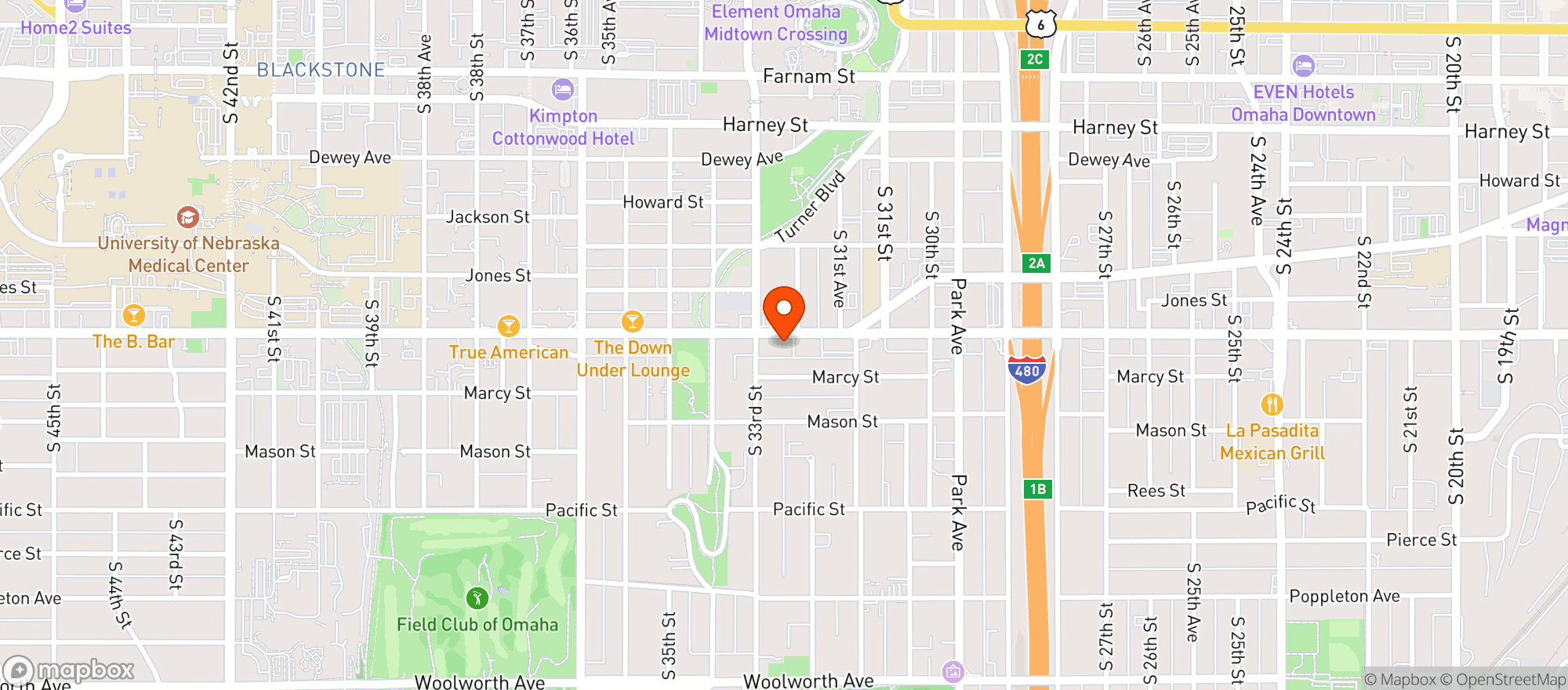 Map showing Secret Park