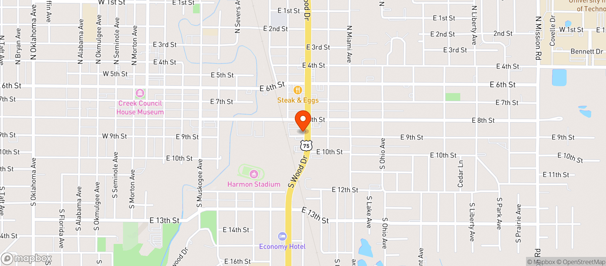 Map showing Quick-liq S -okmulgee