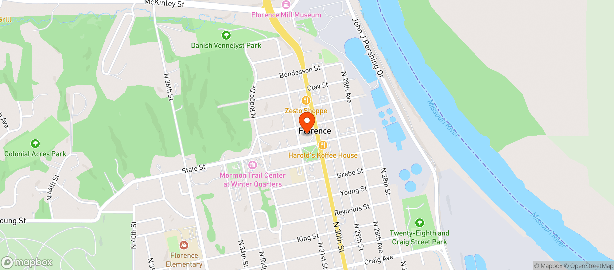 Map showing Hy-vee Dollar Fresh Market