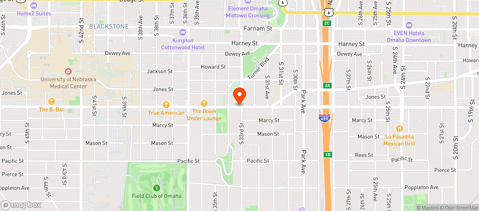 Map showing Meadowlark Lounge  The
