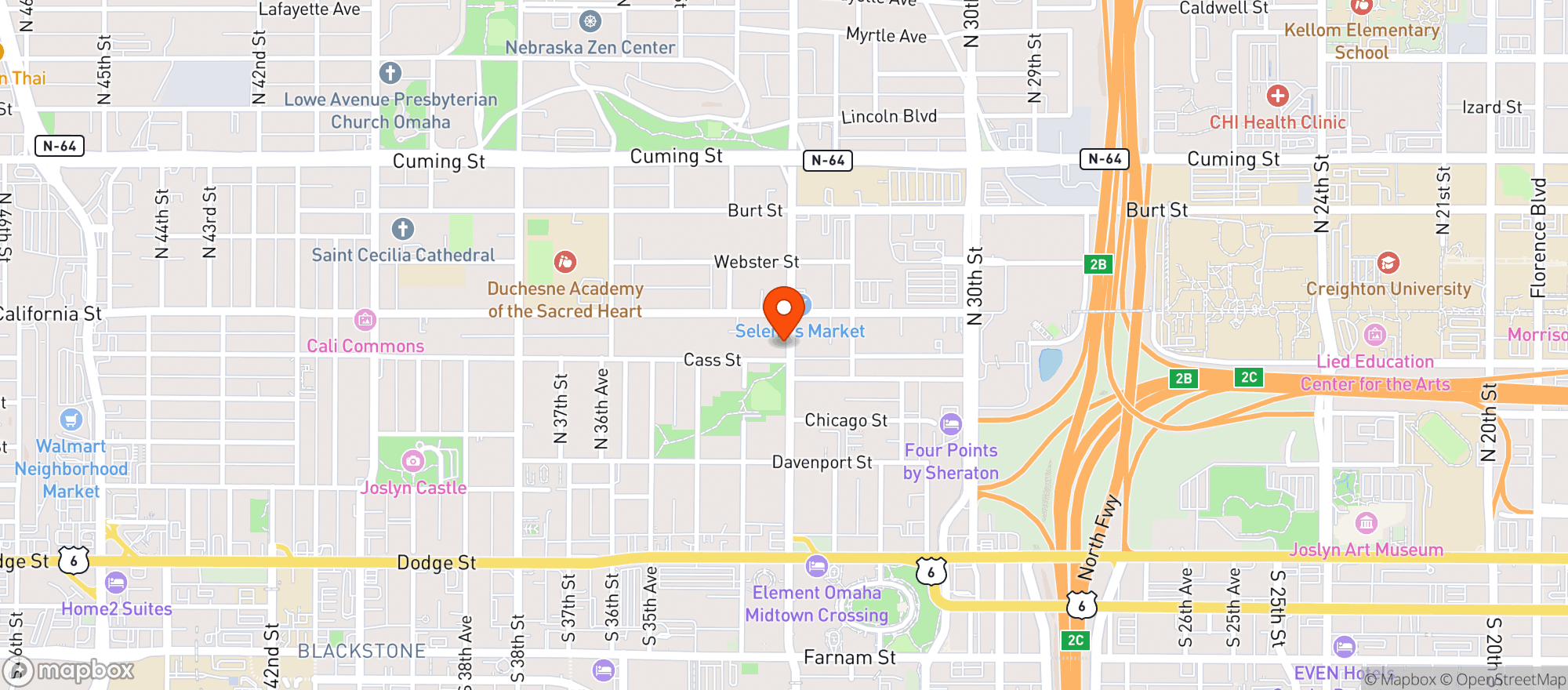 Map showing California Bar & Pkg