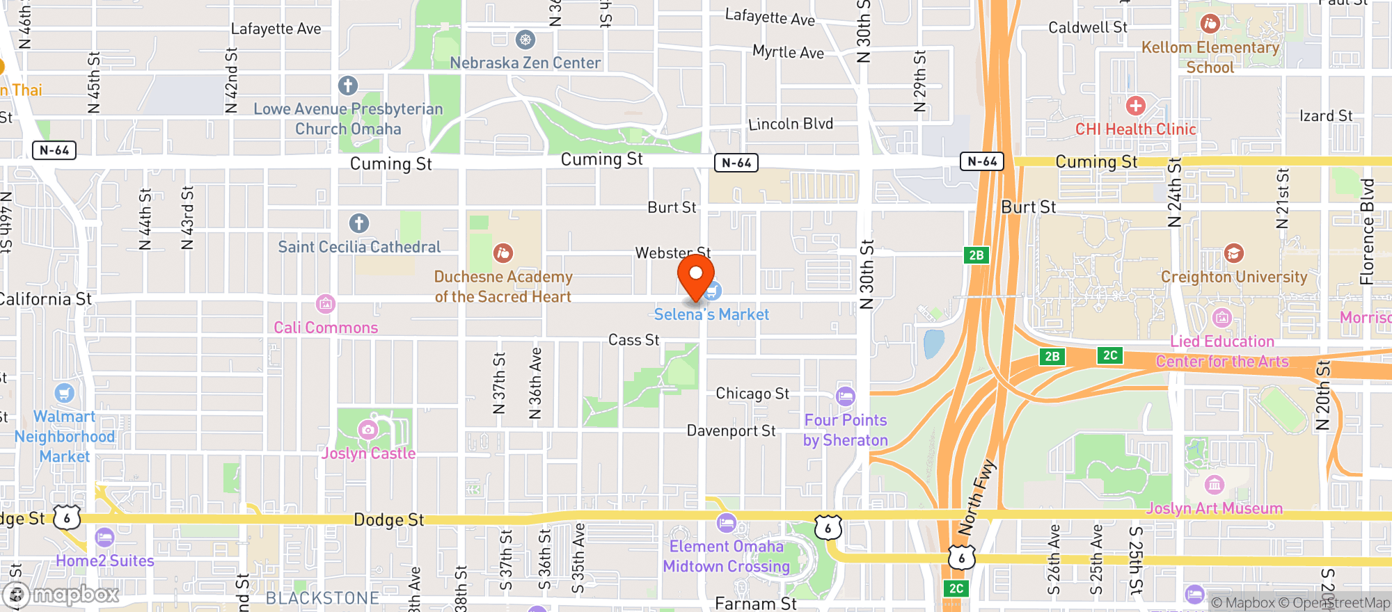 Map showing Danny's Corner Store - 33rd