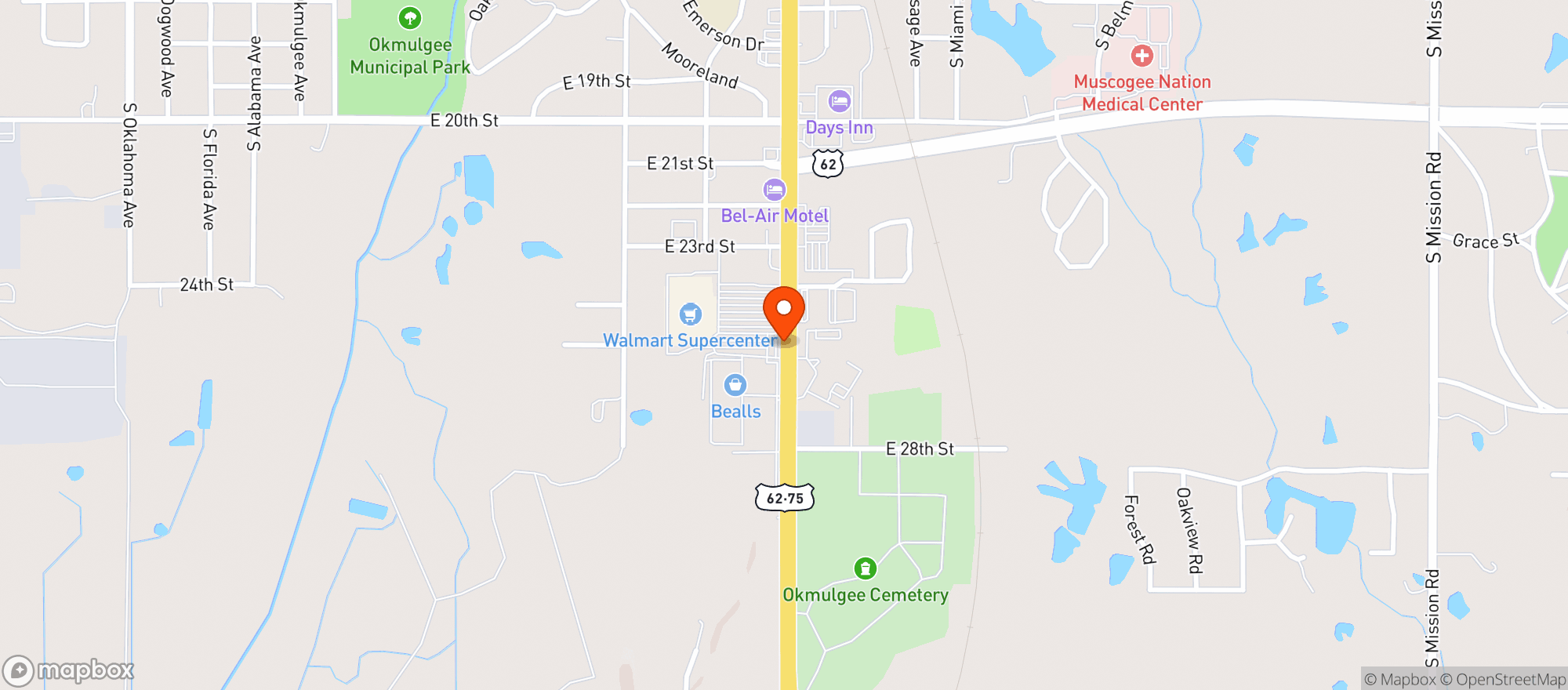 Map showing Walmart Supercenter