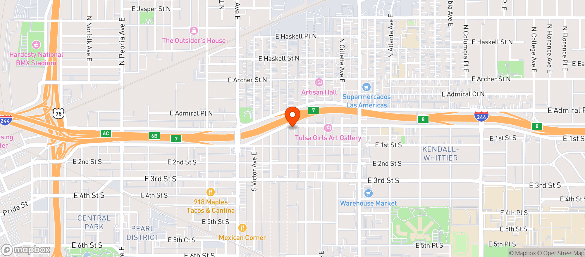 Map showing The Revue At Thelmas Bar